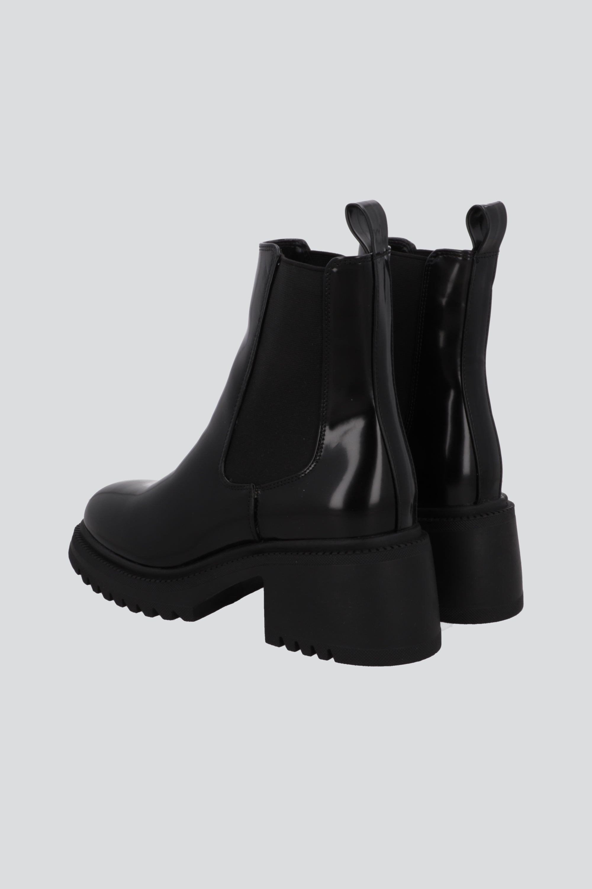 Botin chelsea punta rebanada tacon bloque NEGRO