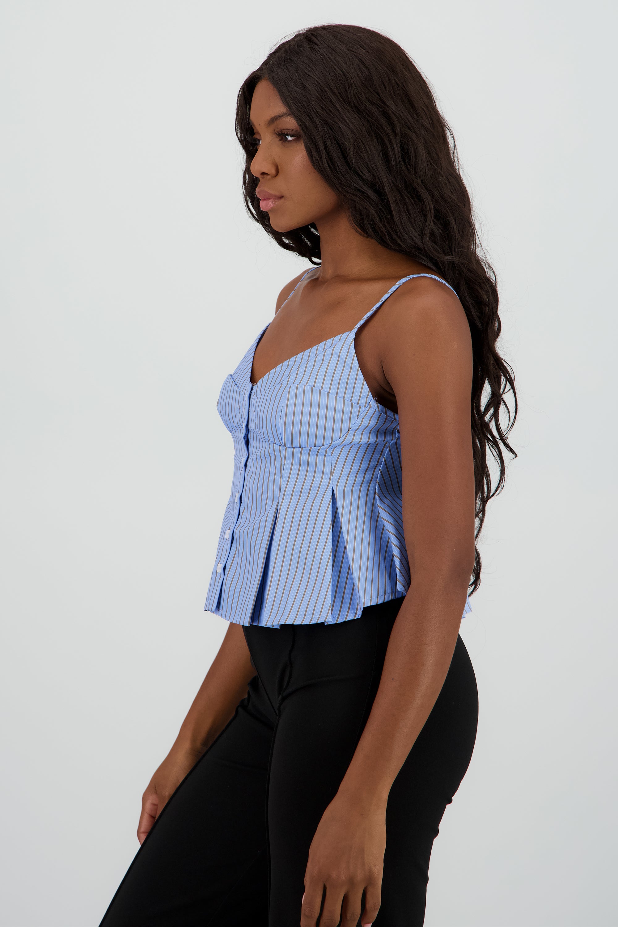 Top camisa rayas AZUL COMBO