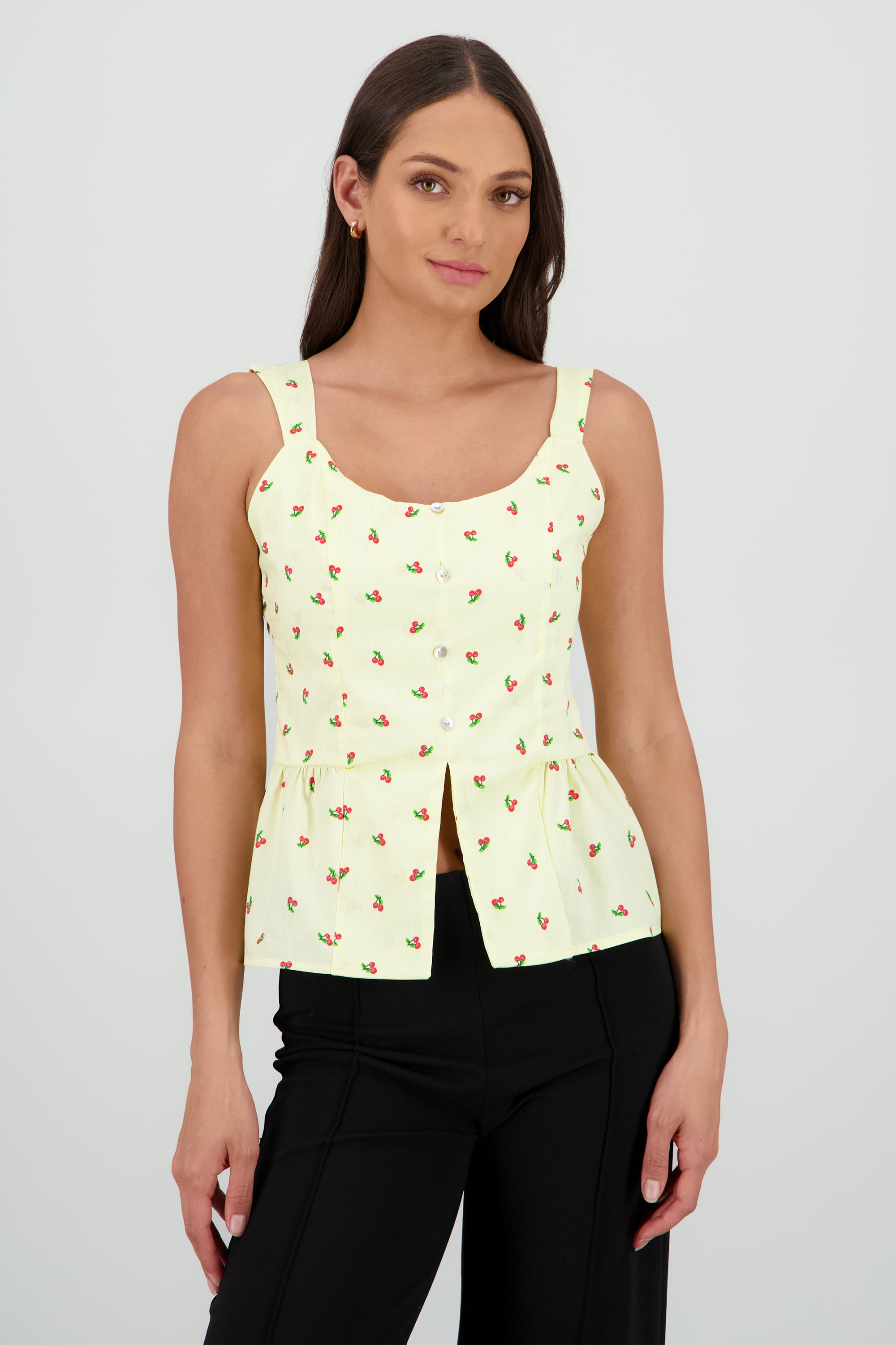 Top tirantes detalle olan botones AMARILLO PASTEL
