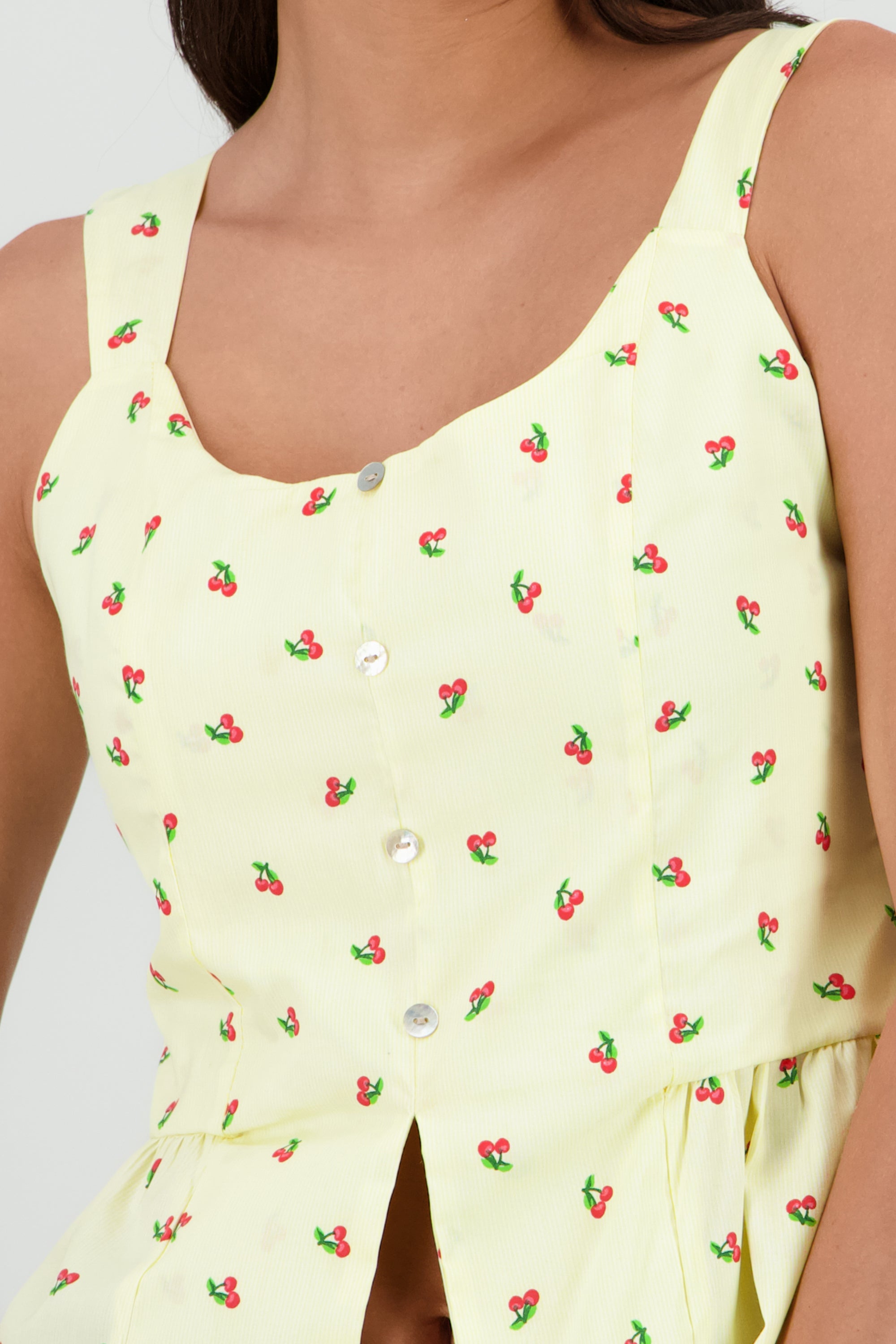 Top tirantes detalle olan botones AMARILLO PASTEL