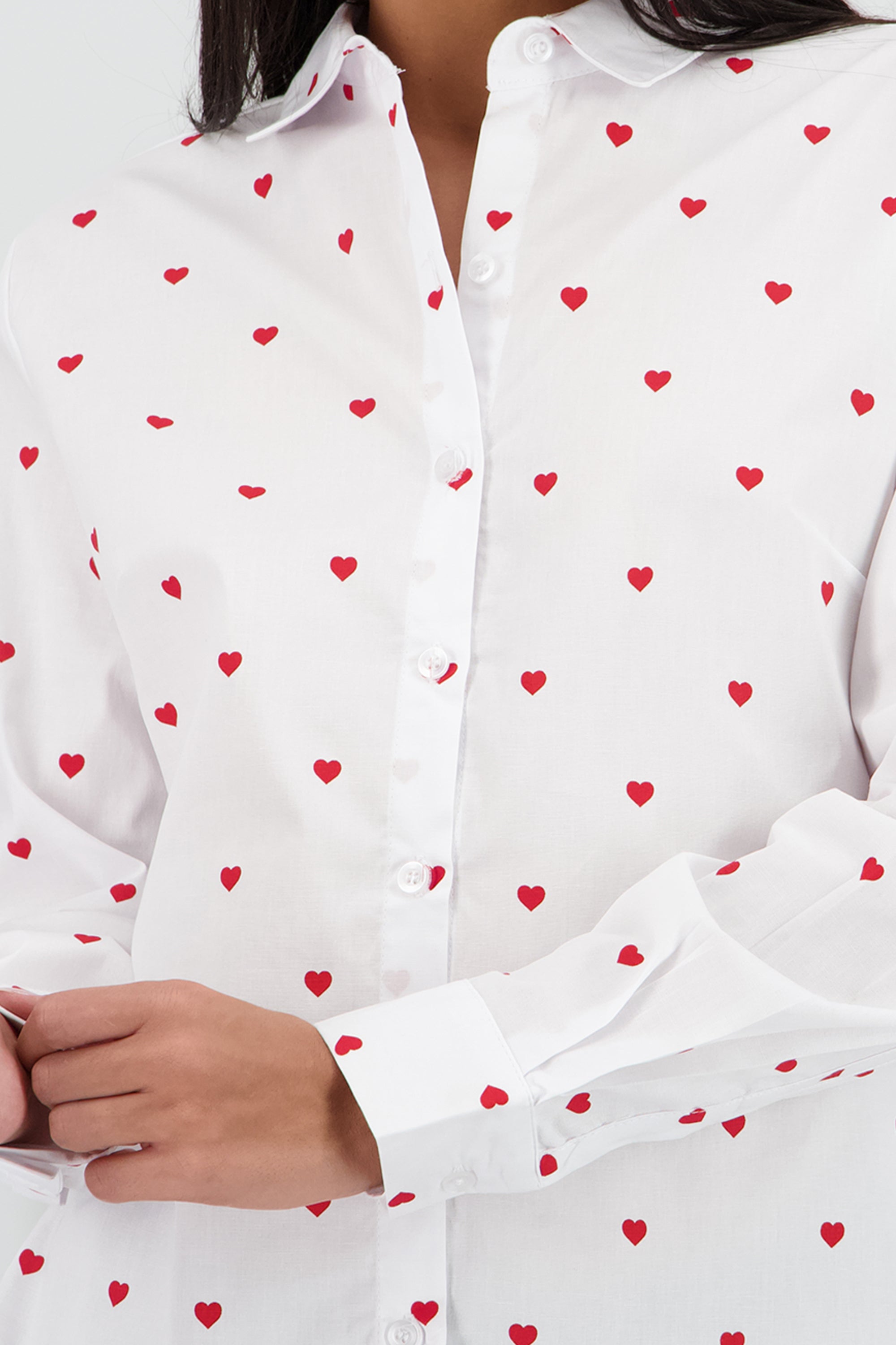Camisa oversize detalle abertura espalda BLANCO COMBO