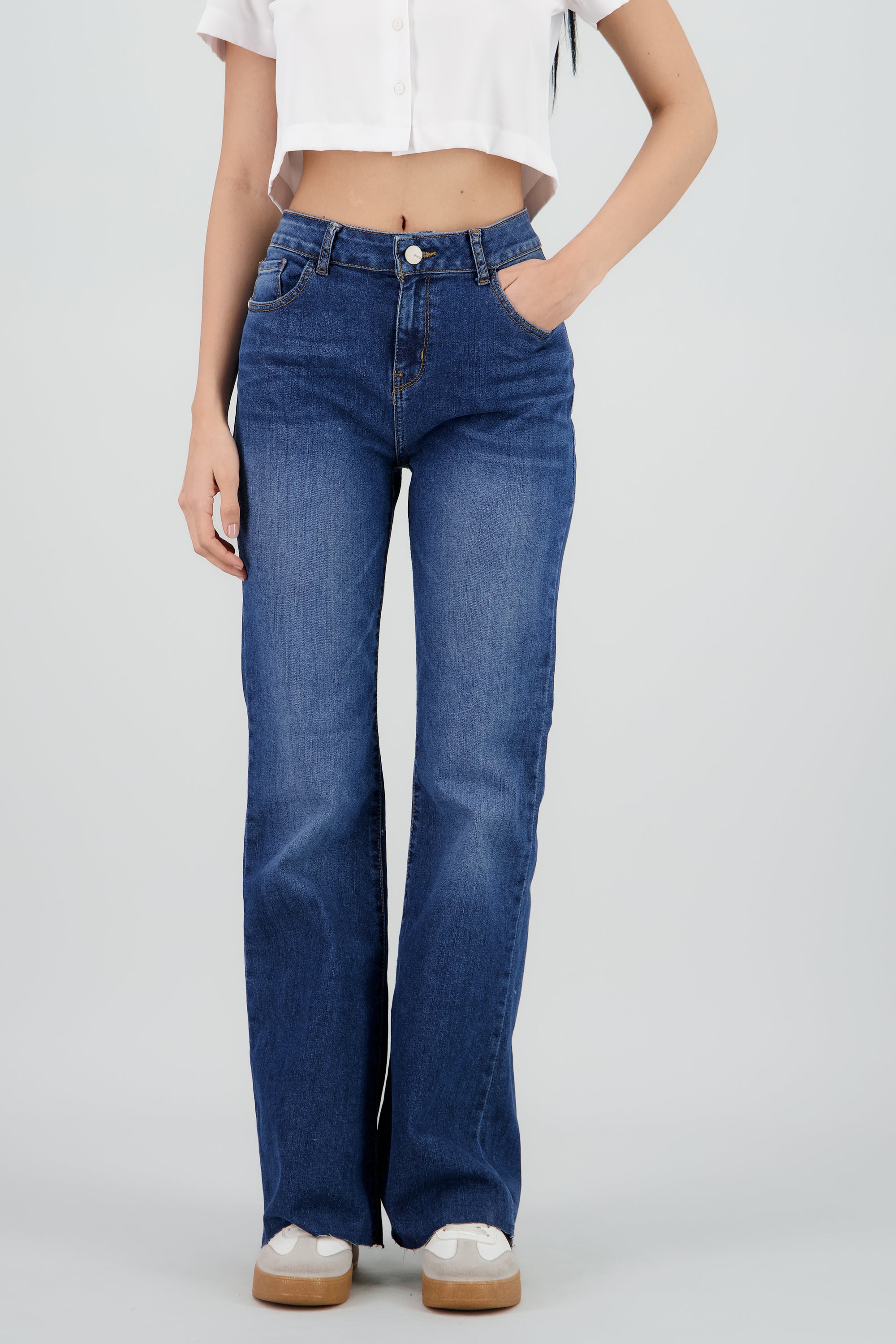 Jeans flare regular waist DARK WASH