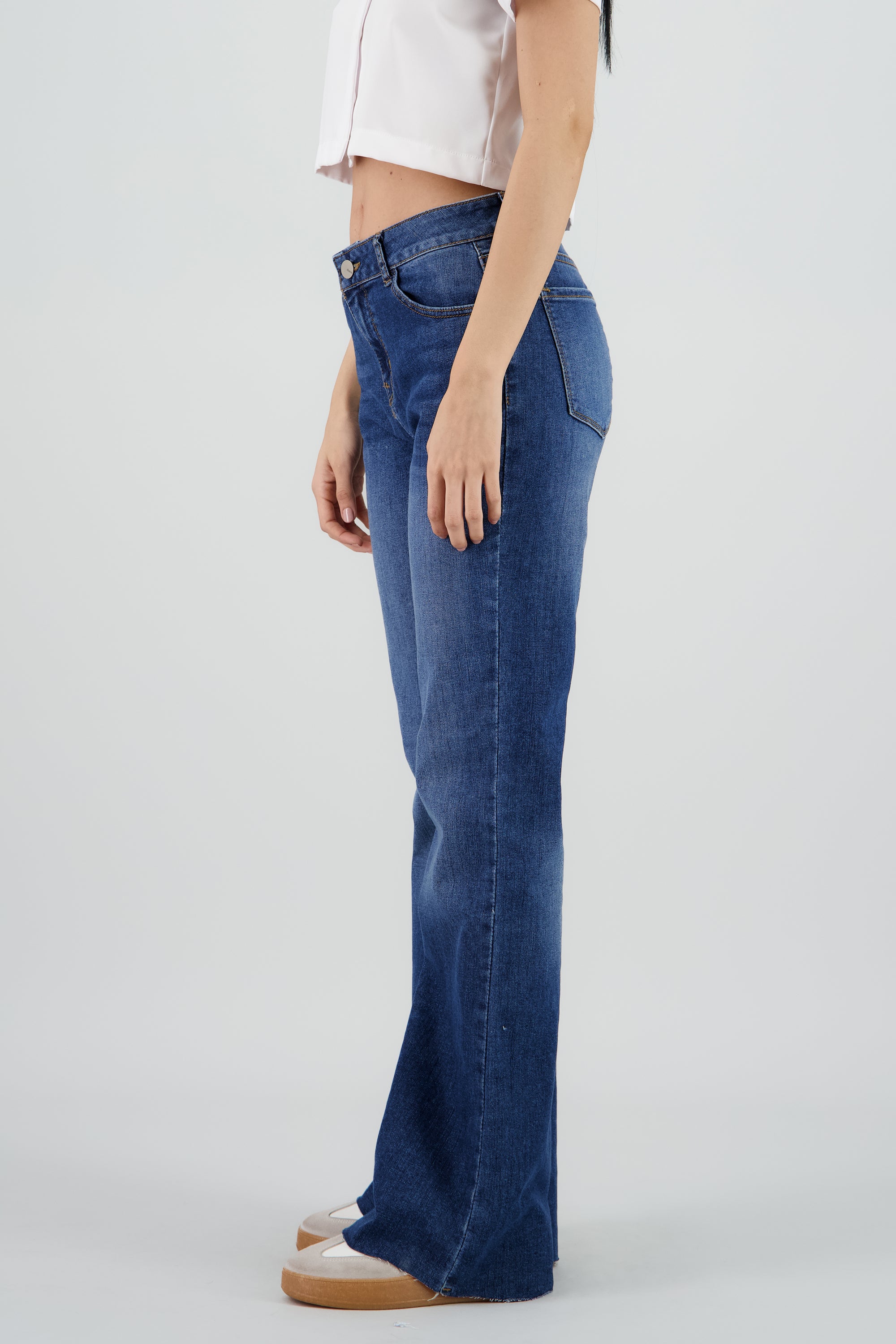 Jeans flare regular waist DARK WASH