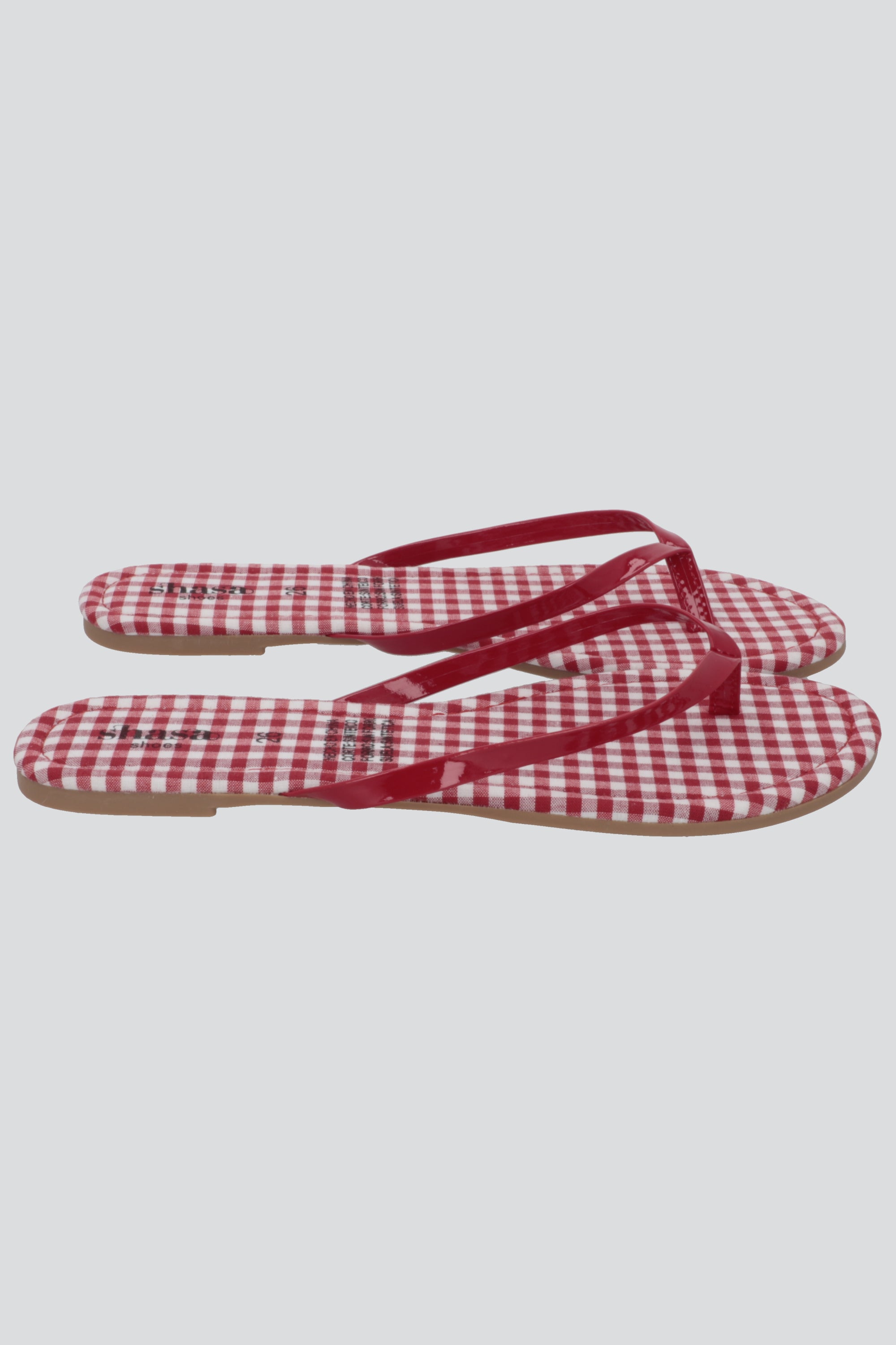 Flip flop gingham ROJO