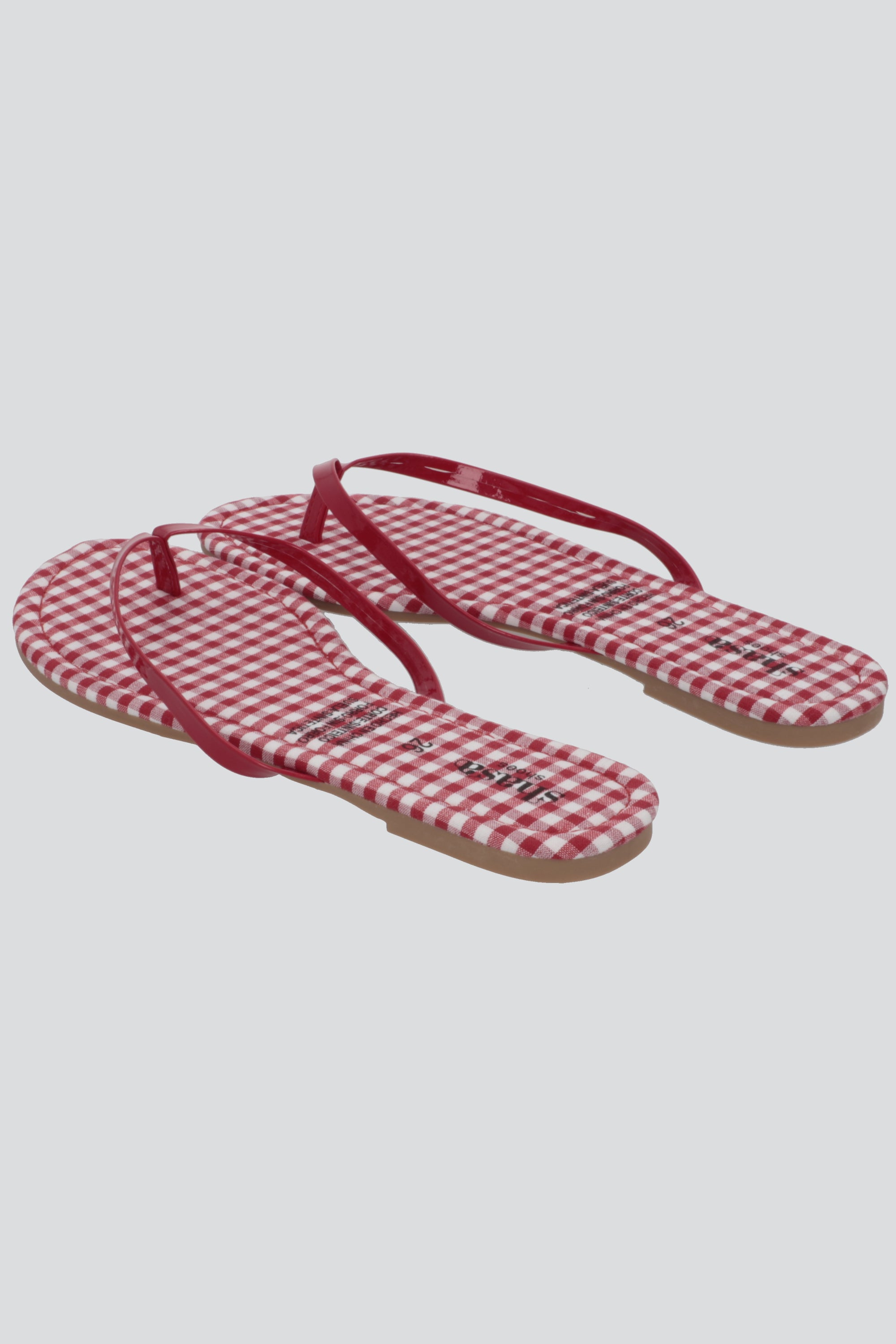 Flip flop gingham ROJO