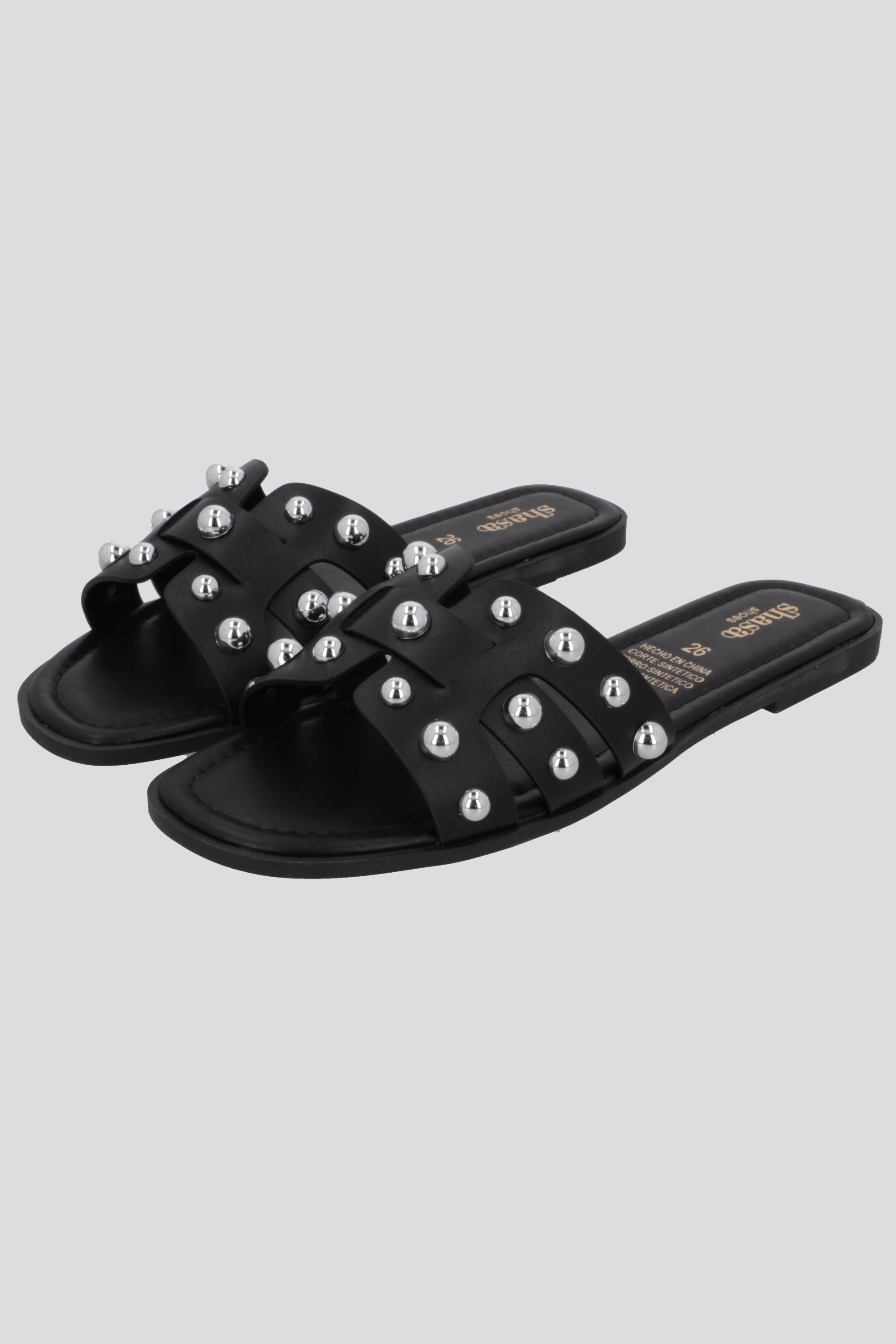 Sandalia greca mega studs NEGRO