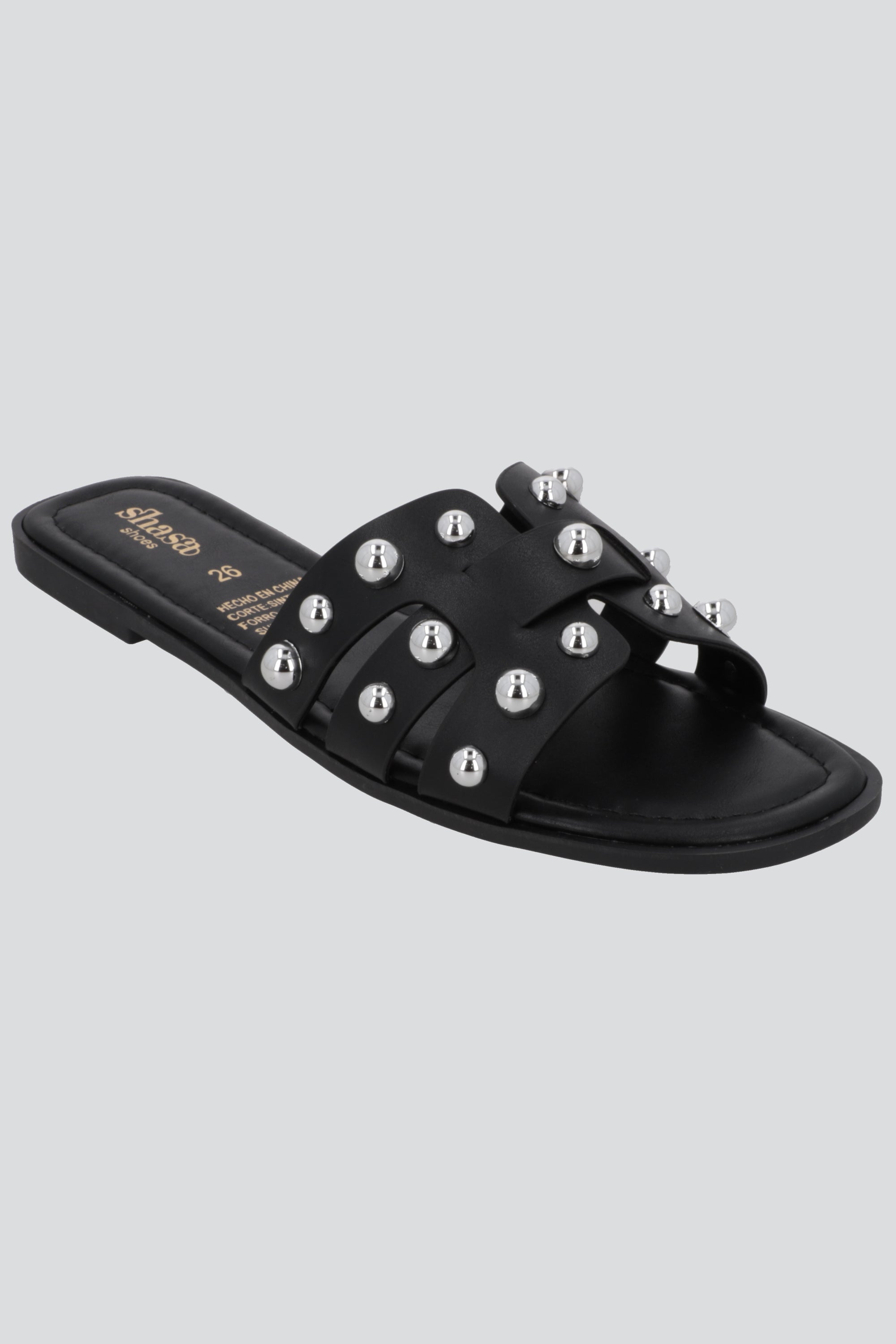 Sandalia greca mega studs NEGRO