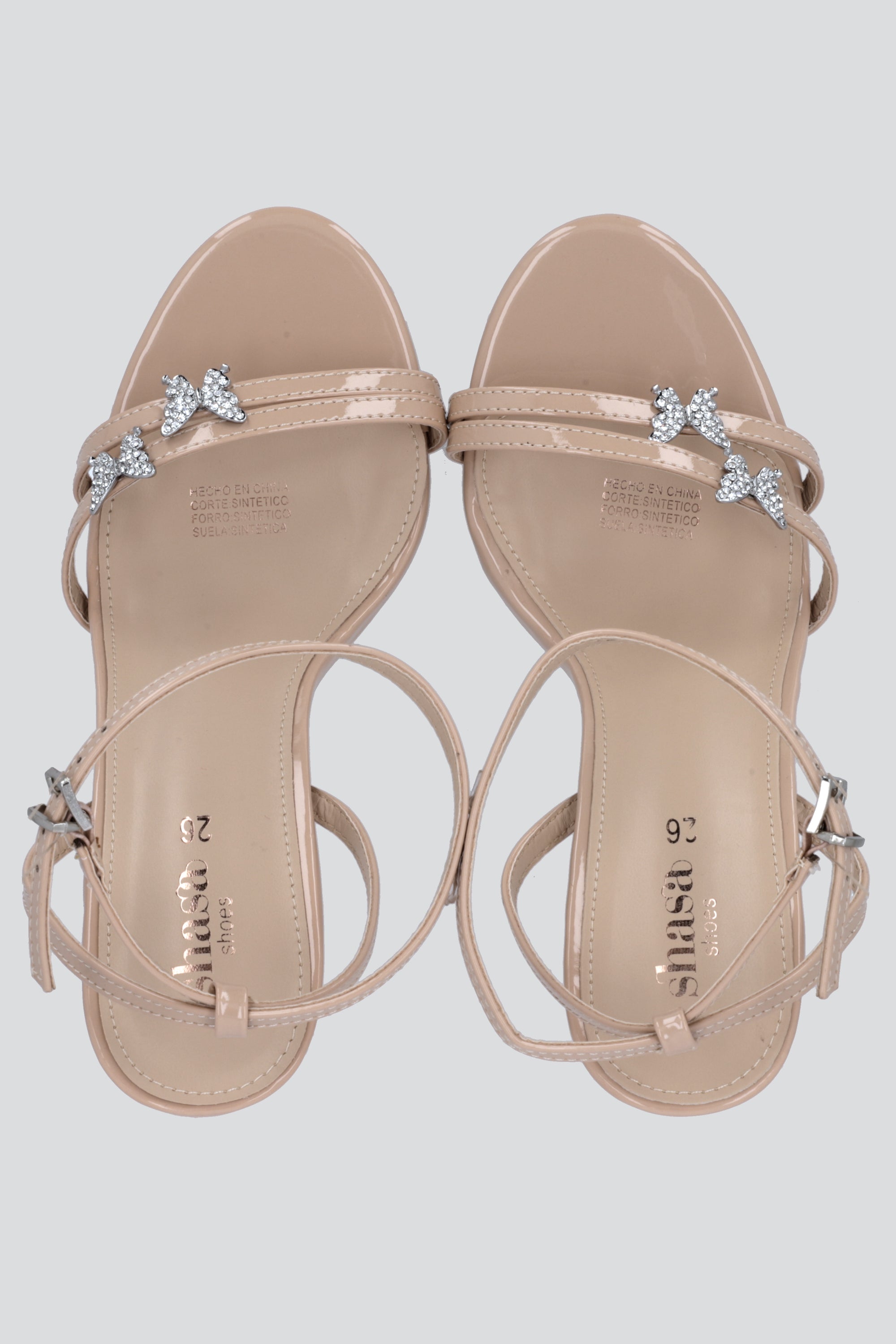 Tacon basico mini mariposas NUDE