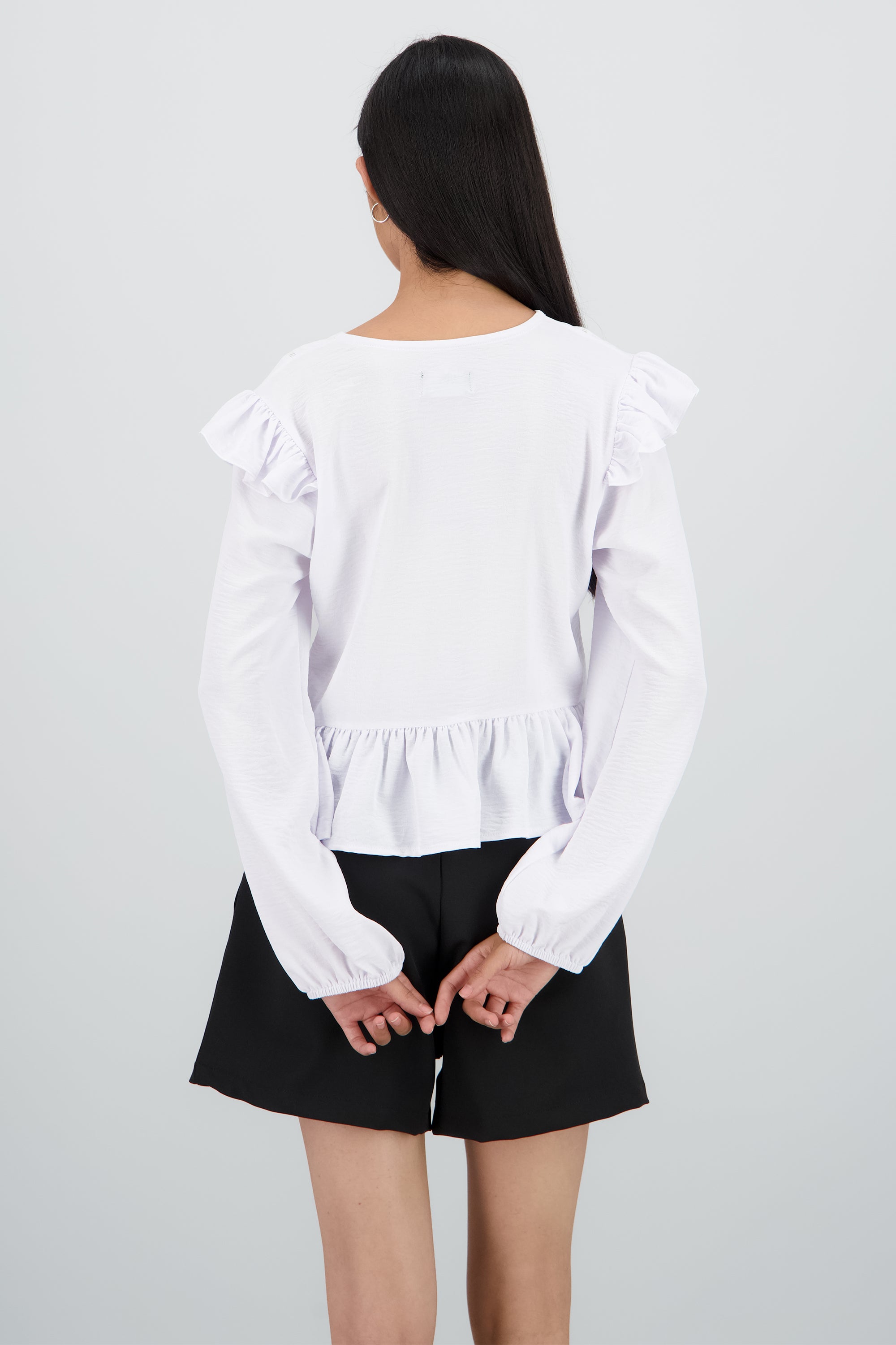 Blusa manga larga olanes BLANCO