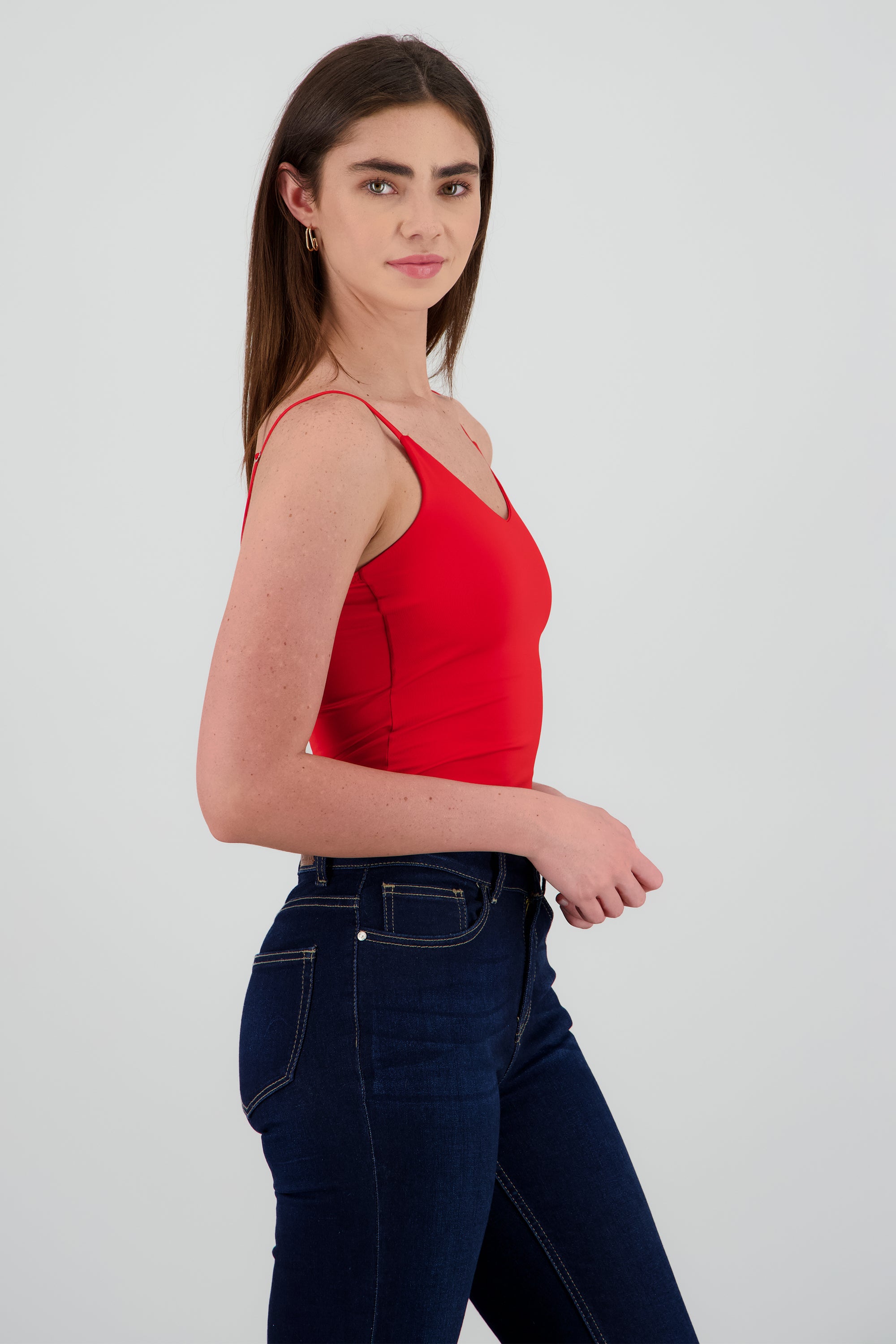 Body tirantes escote en V ROJO