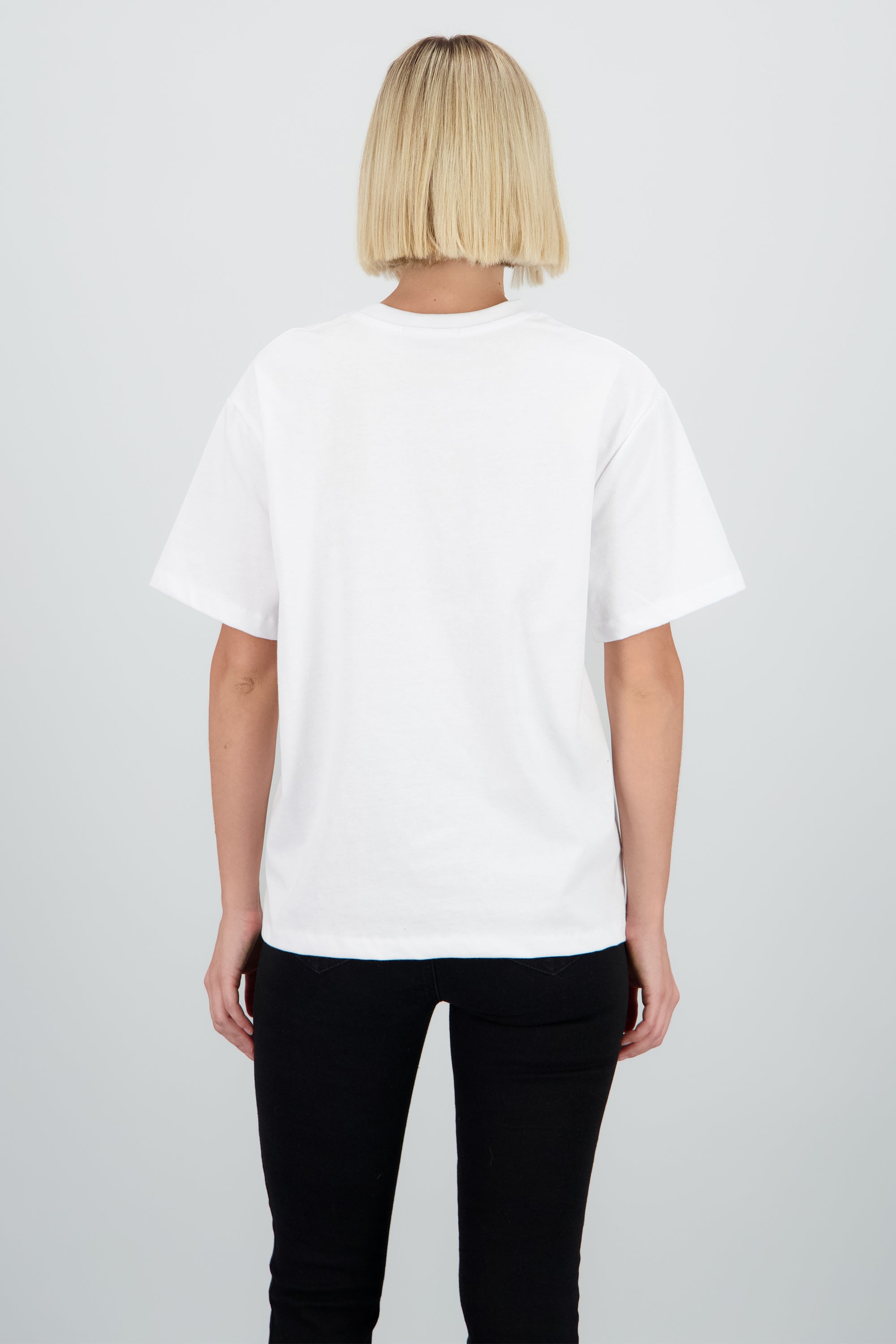 Playera oversize manga corta cuello redondo BLANCO