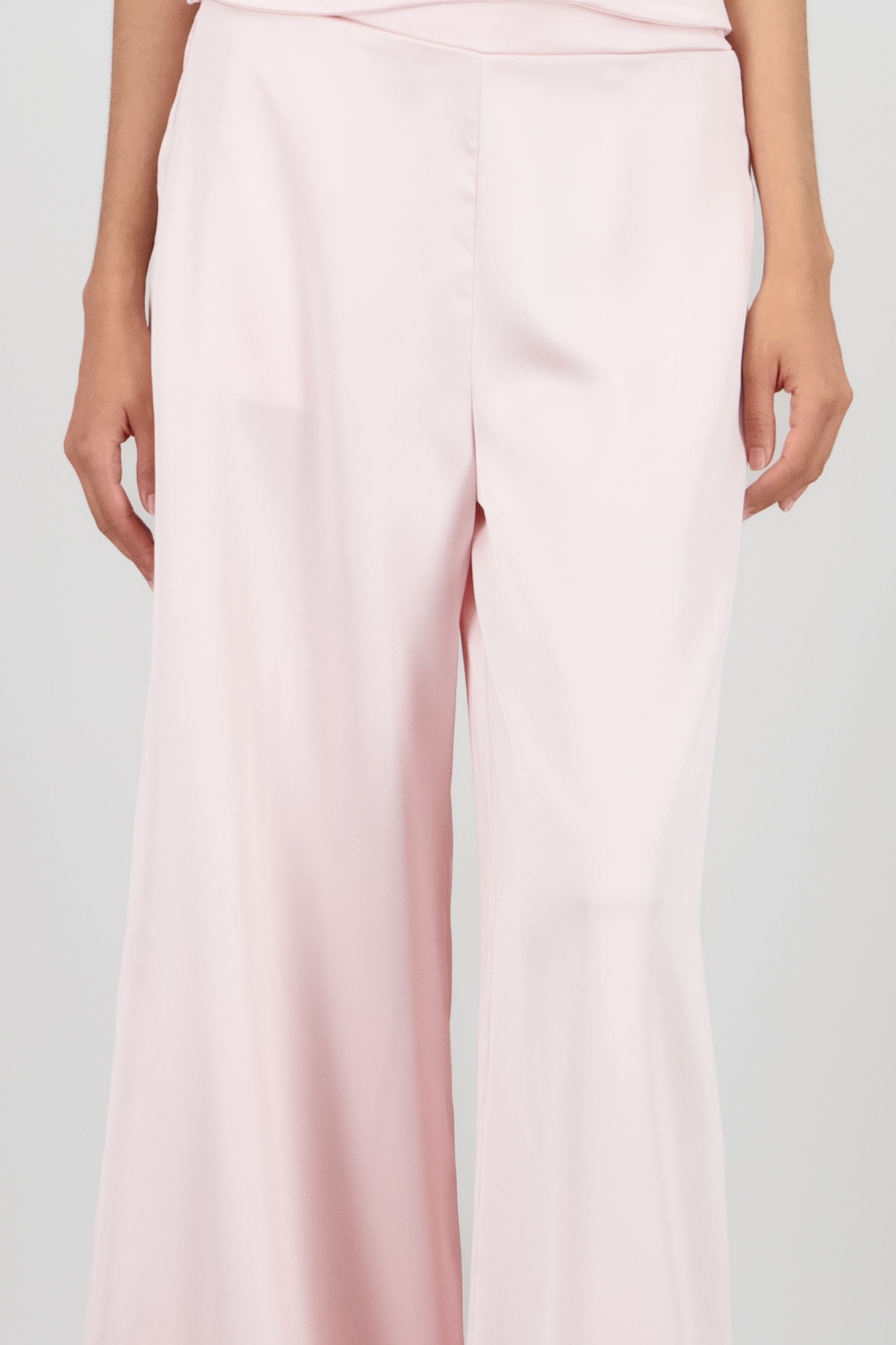Pantalon satinado liso ROSA PASTEL