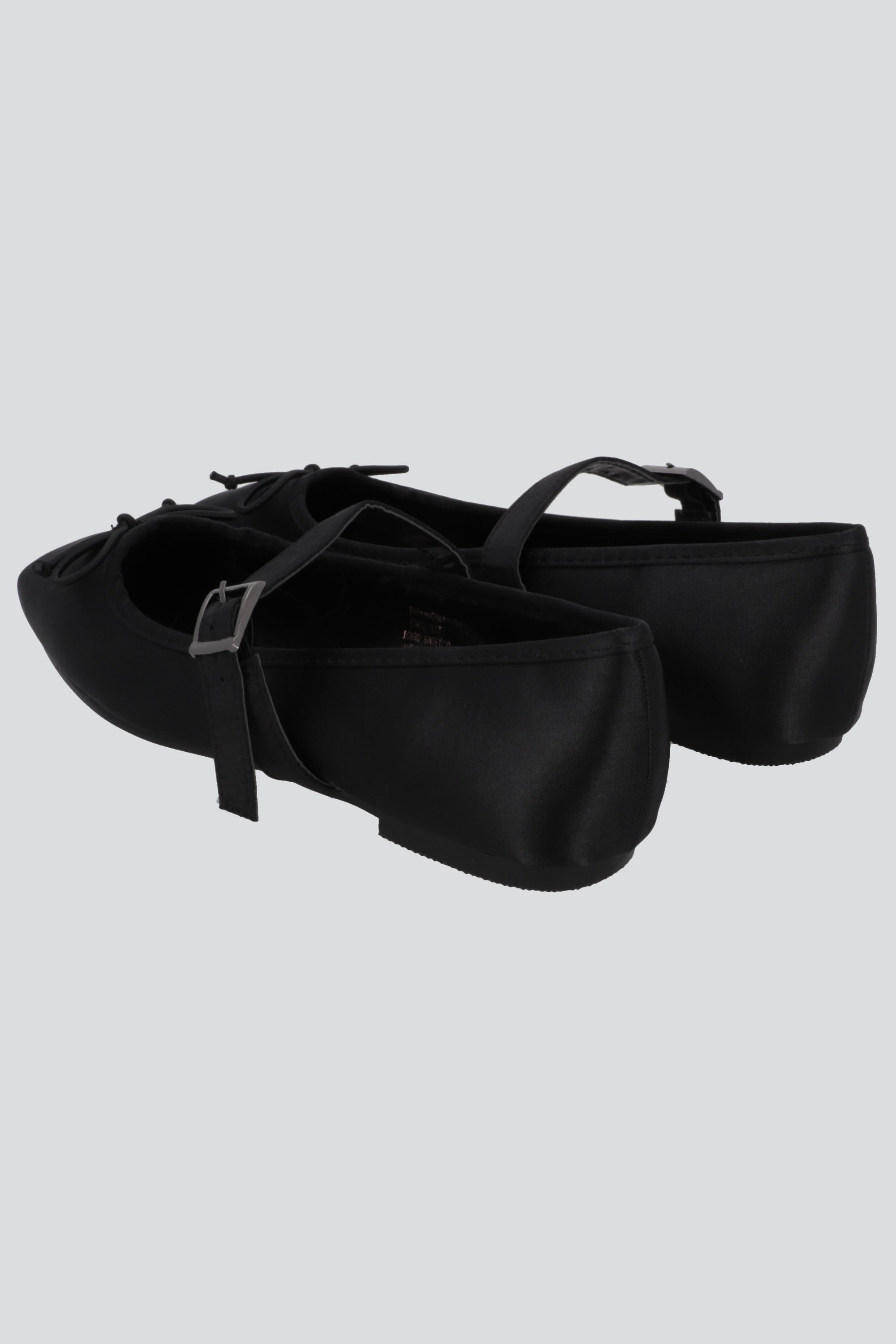Flat mary jane satin NEGRO