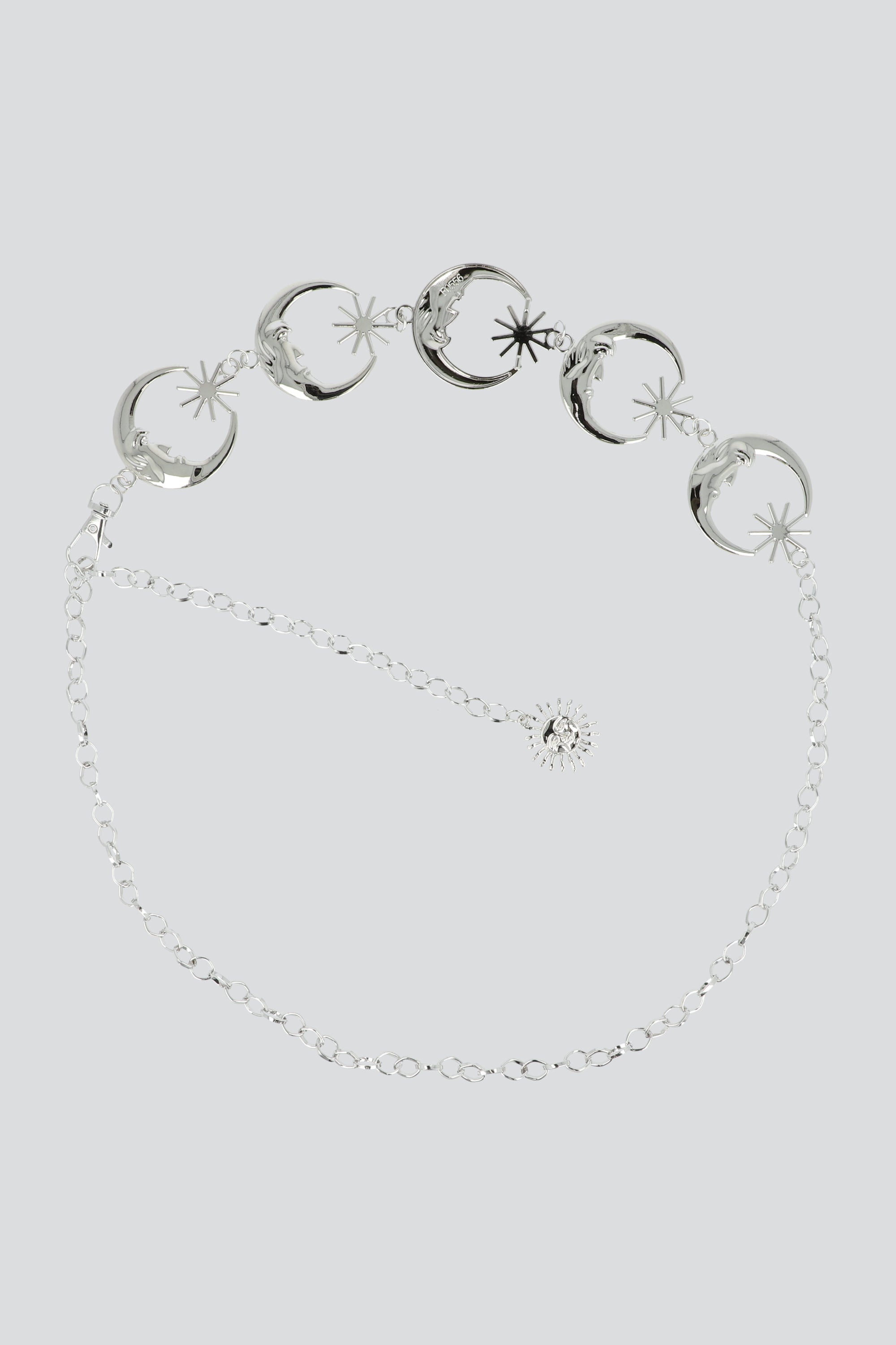 Cinturon cadena lunas PLATA