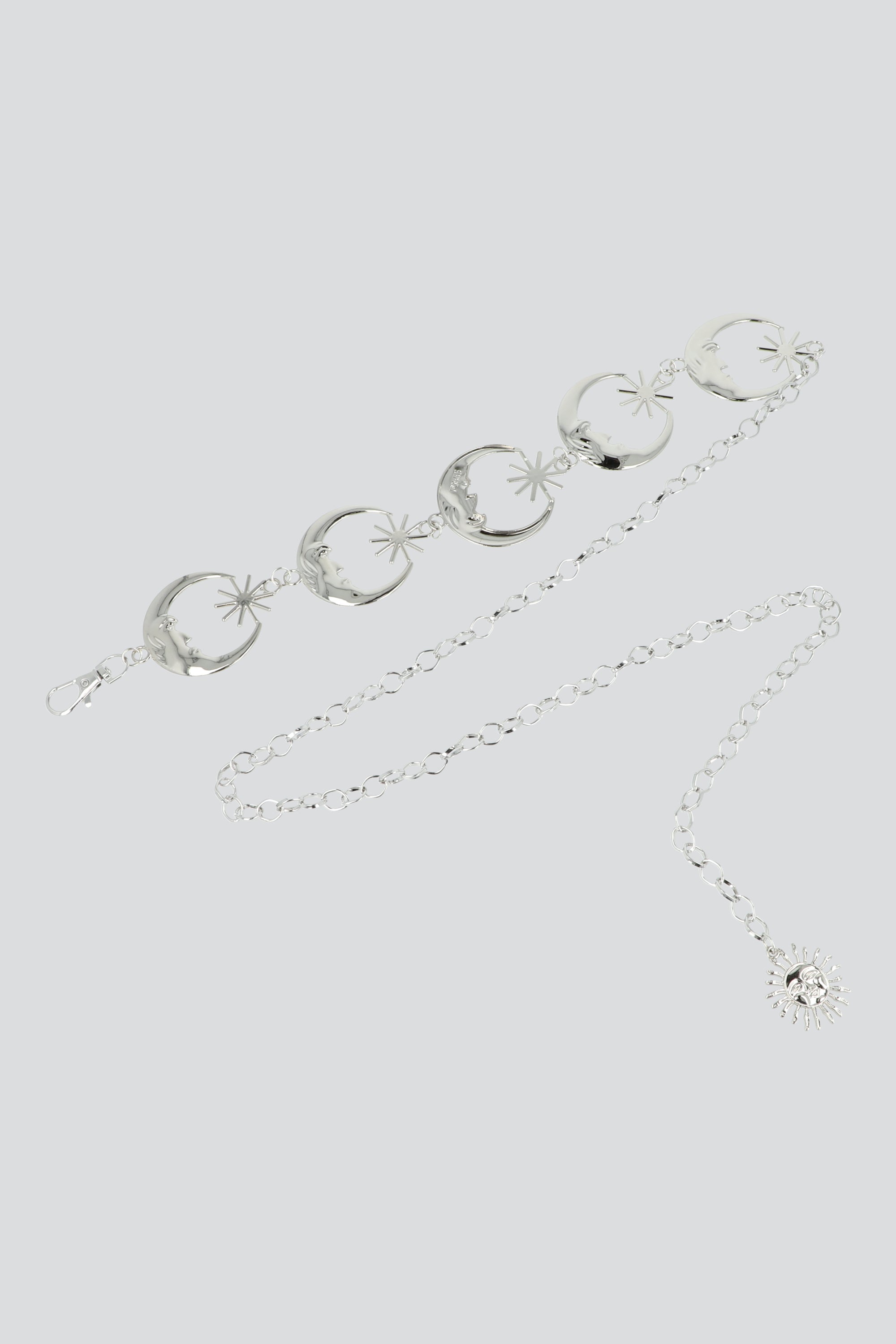 Cinturon cadena lunas PLATA