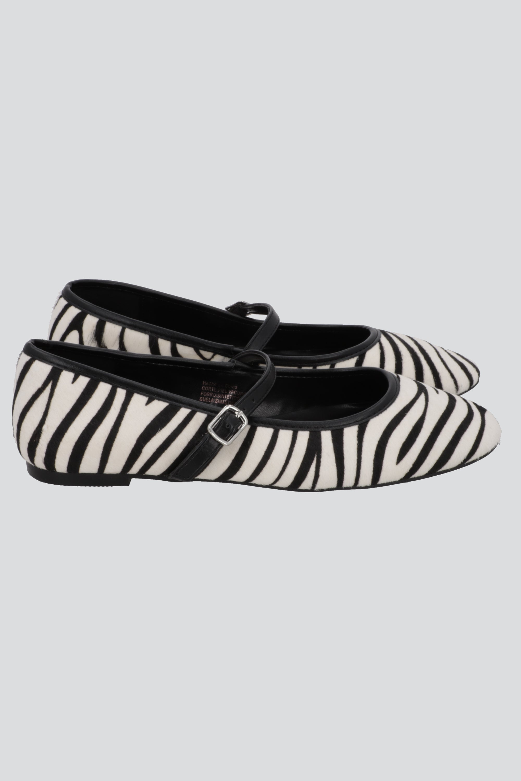 Flat animal print piel NEGRO