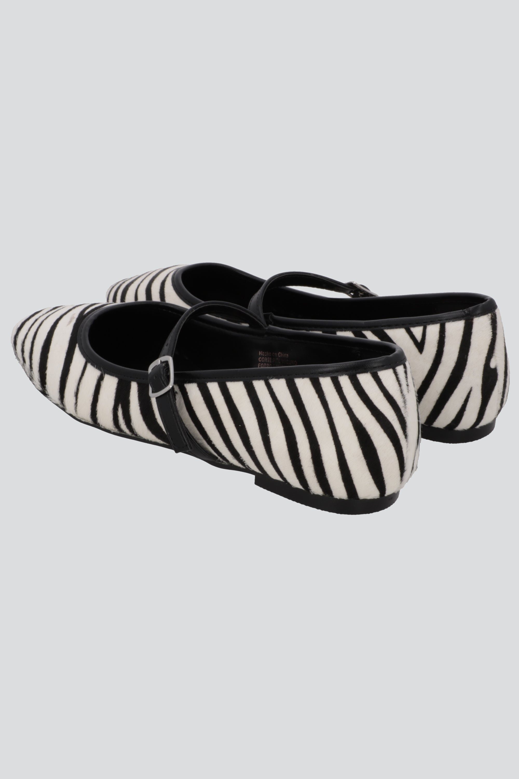 Flat animal print piel NEGRO