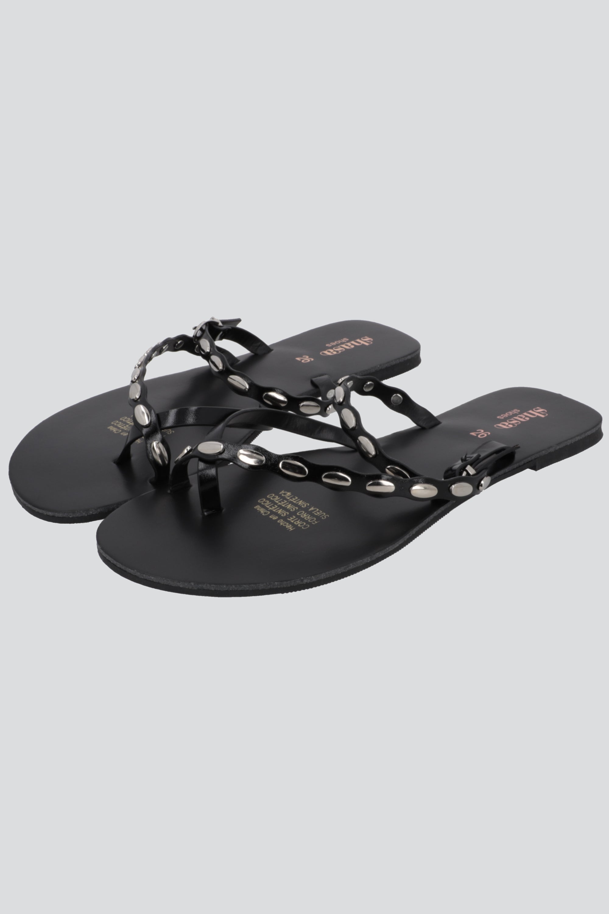 Sandalia conchitas diagonal NEGRO