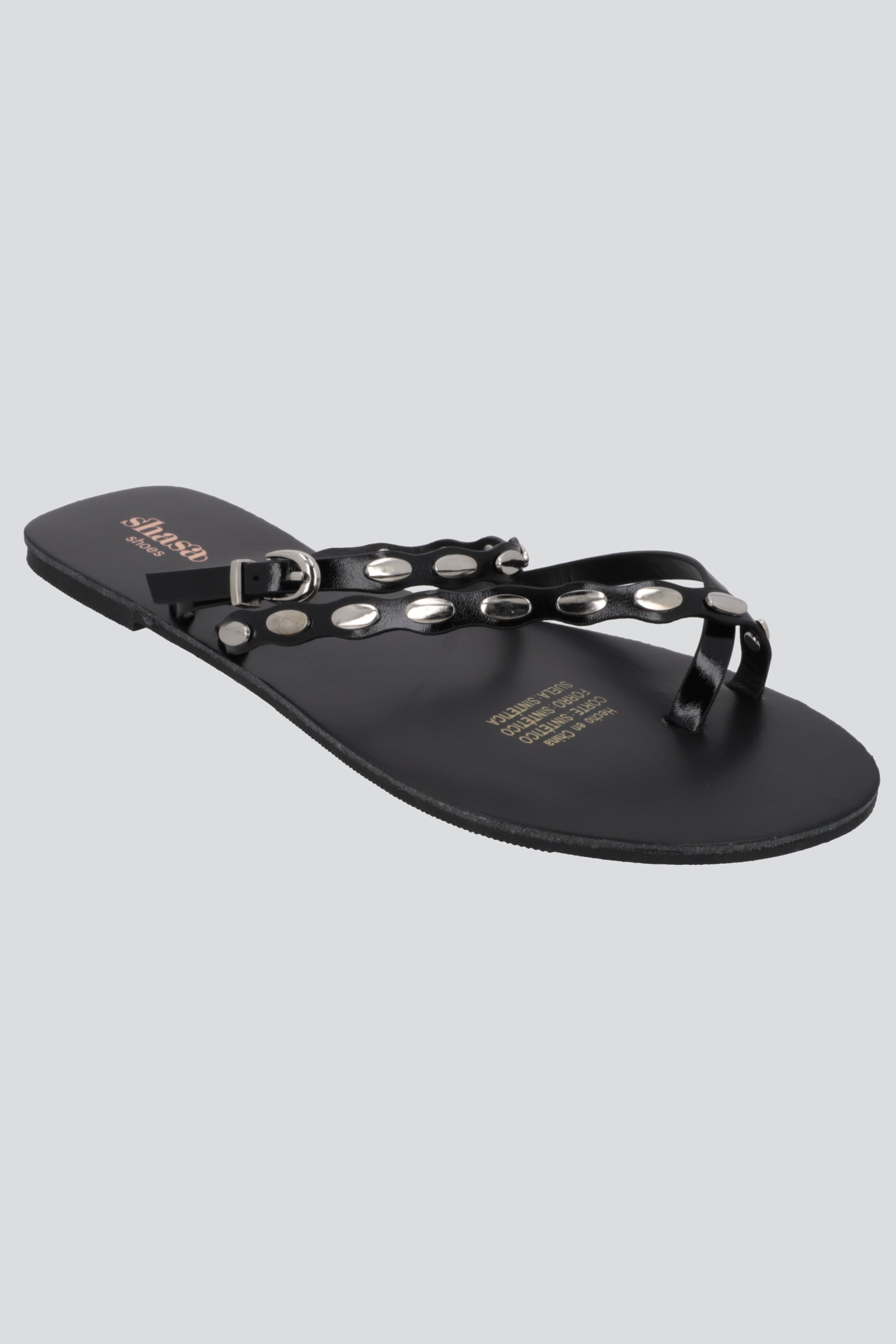 Sandalia conchitas diagonal NEGRO