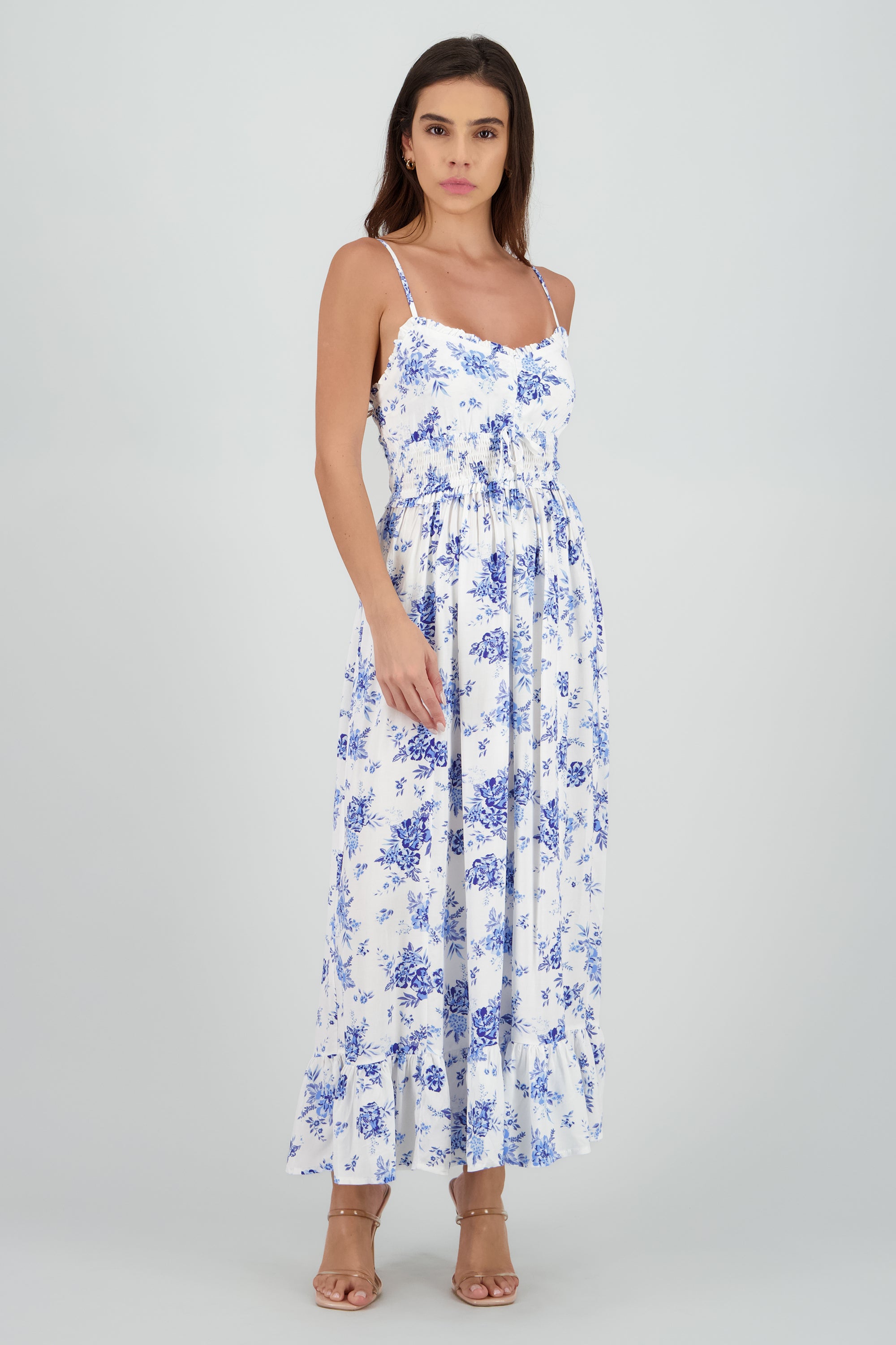 Vestido maxi estampado BLANCO COMBO