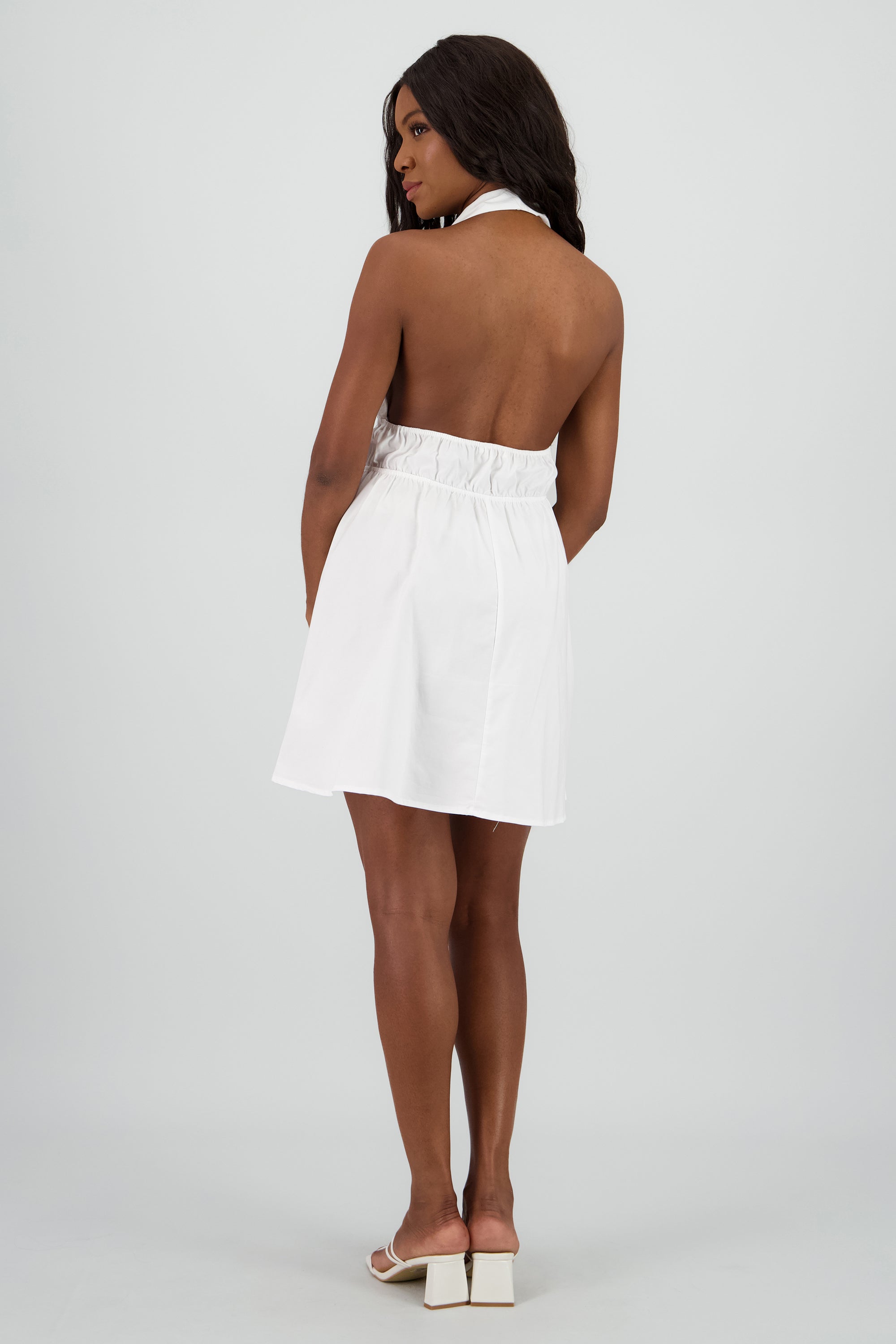 Vestido mini halter BLANCO