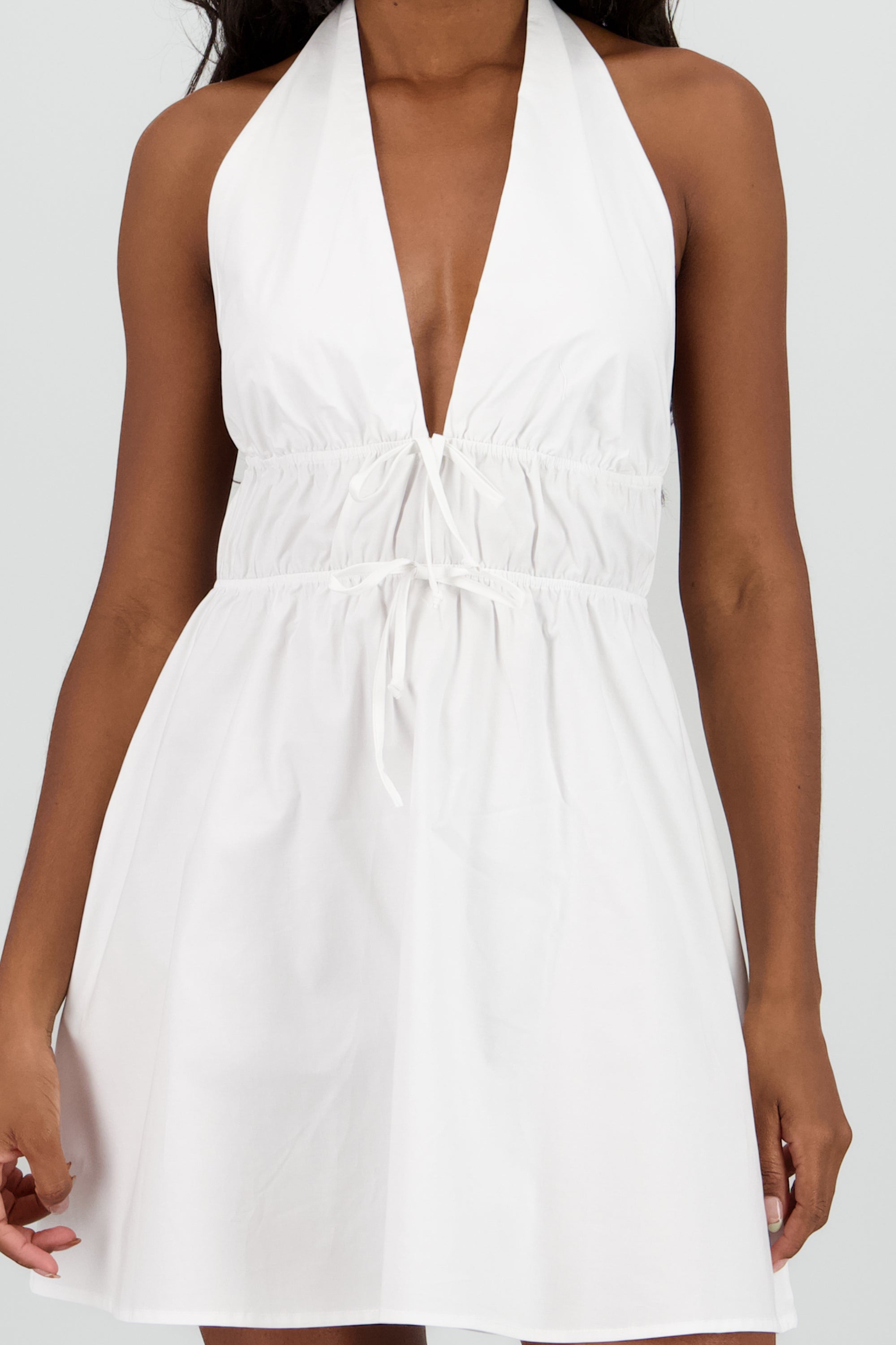 Vestido mini halter BLANCO