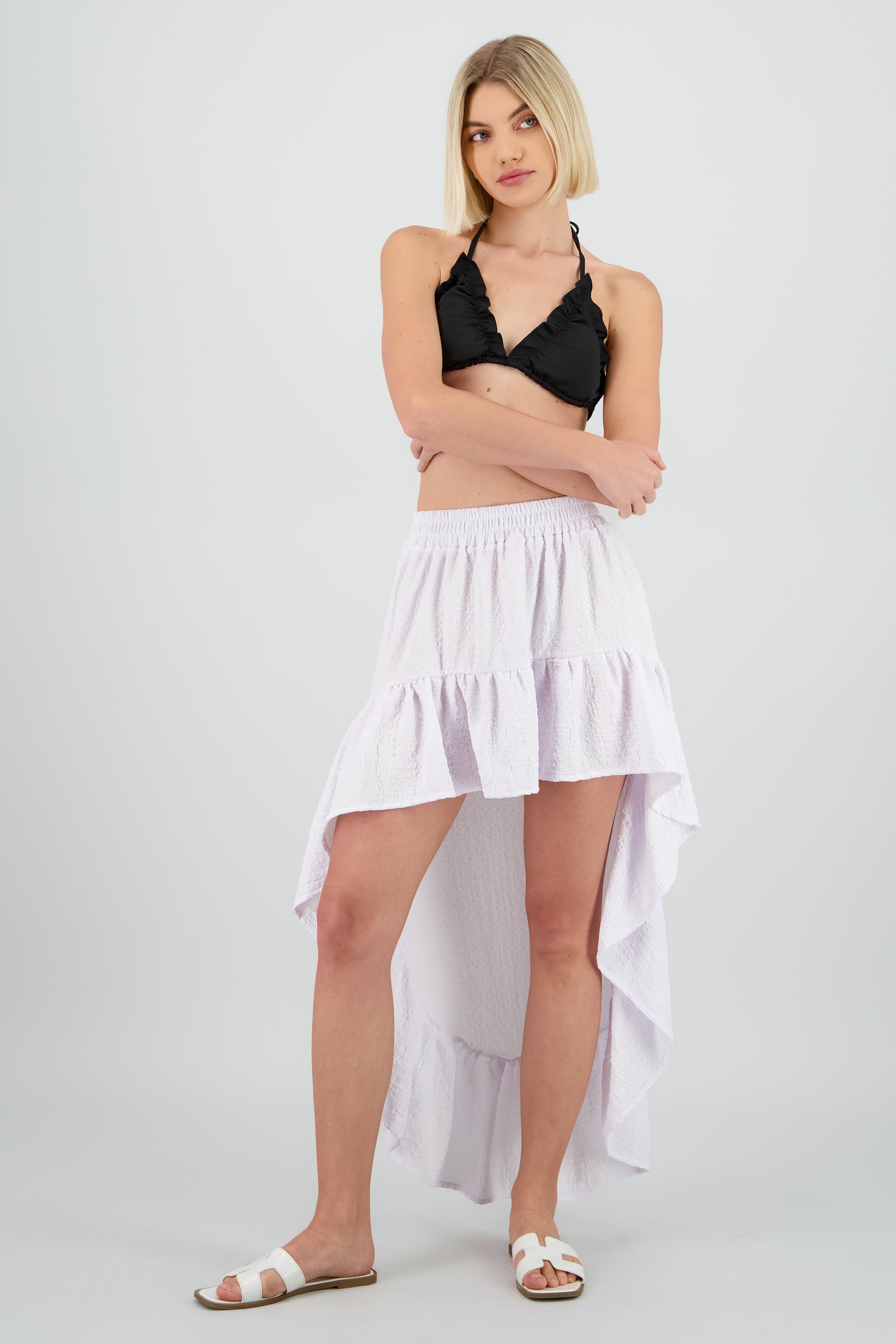 Falda asimentrica resorte BLANCO