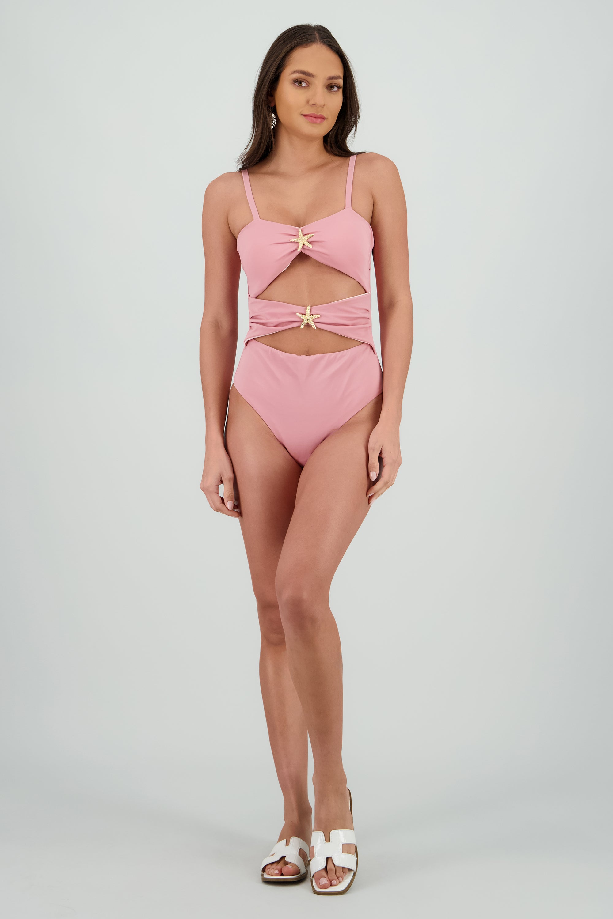 Trajes de baño estrellas control de abdomen ROSA PASTEL