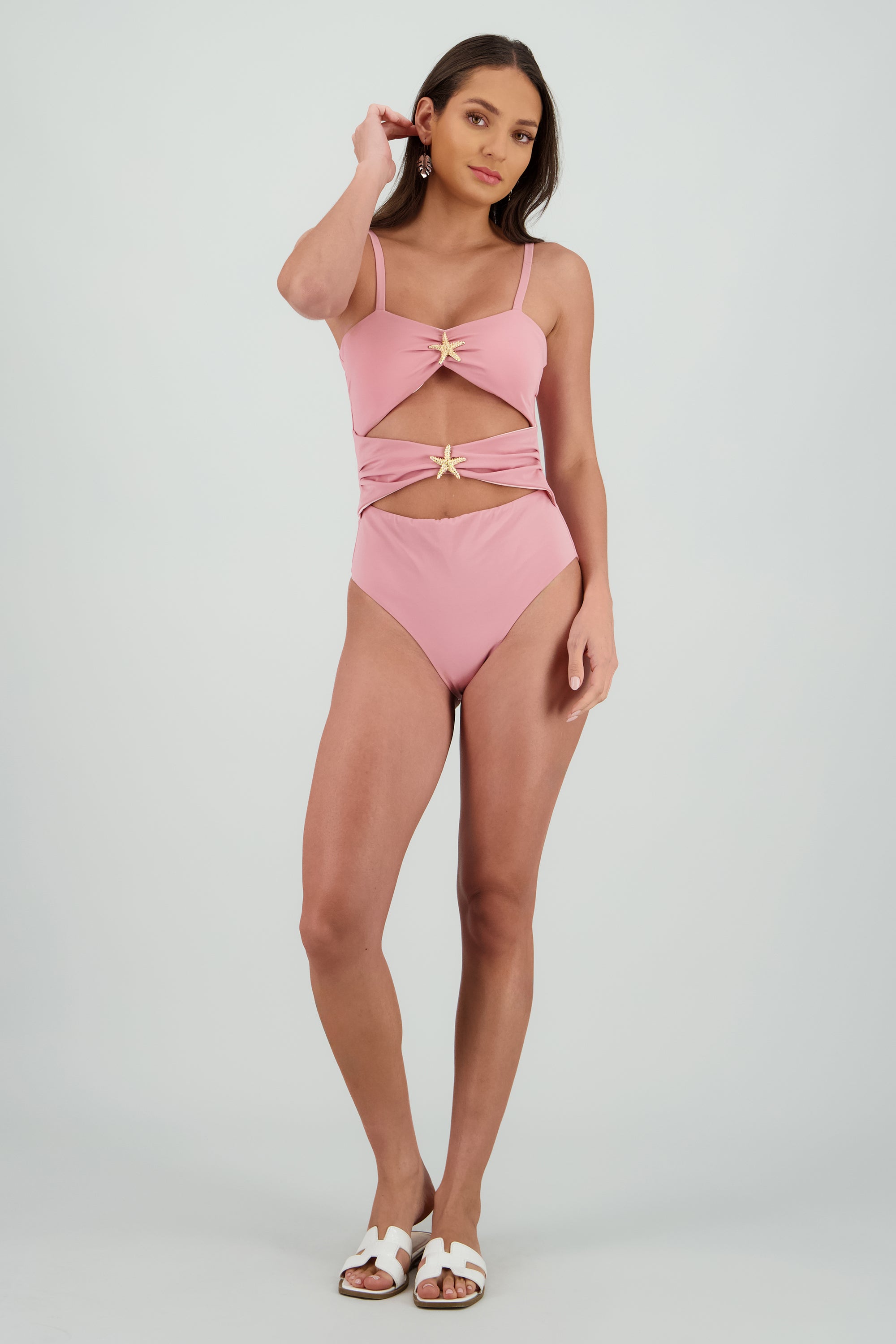 Trajes de baño estrellas control de abdomen ROSA PASTEL