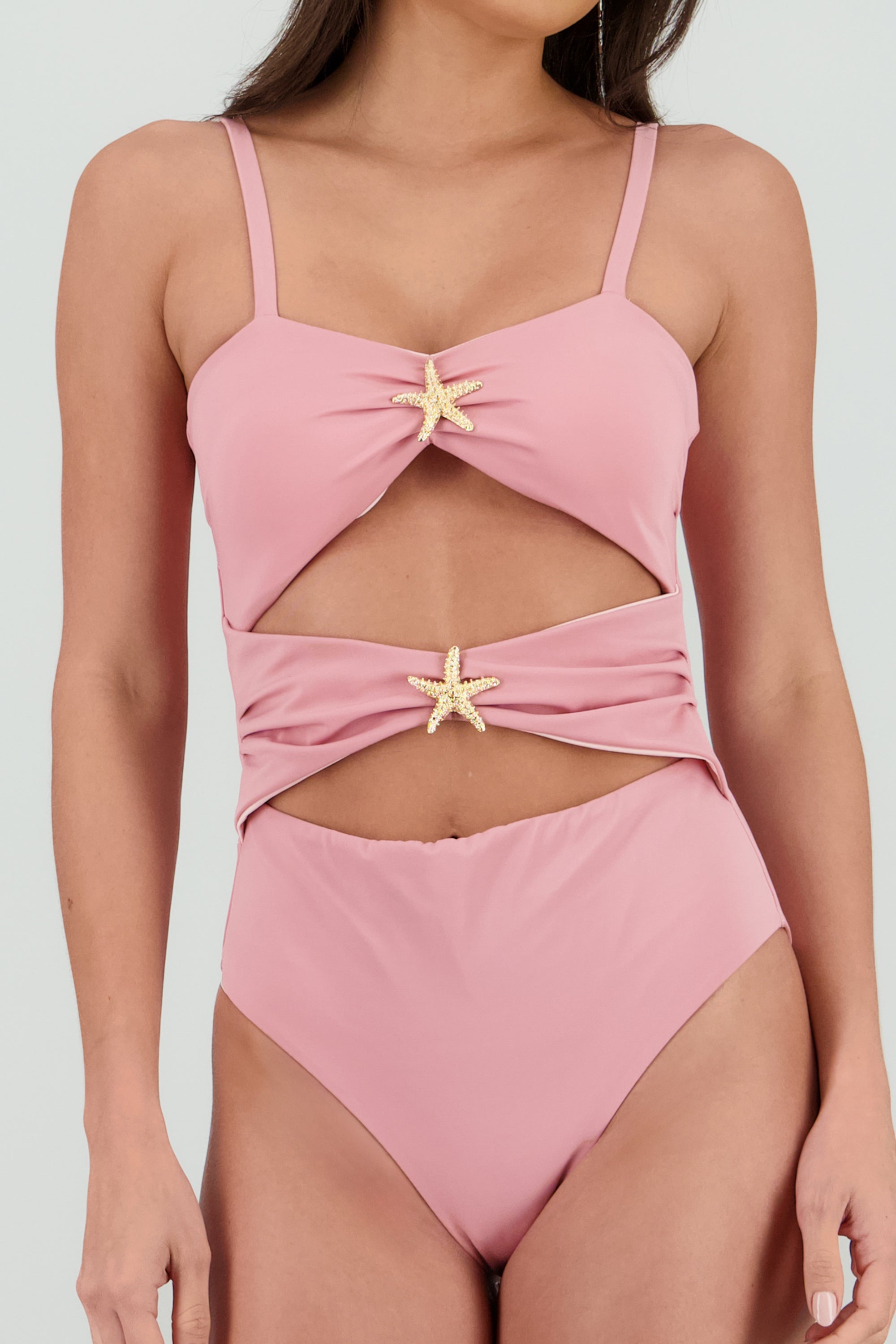 Trajes de baño estrellas control de abdomen ROSA PASTEL