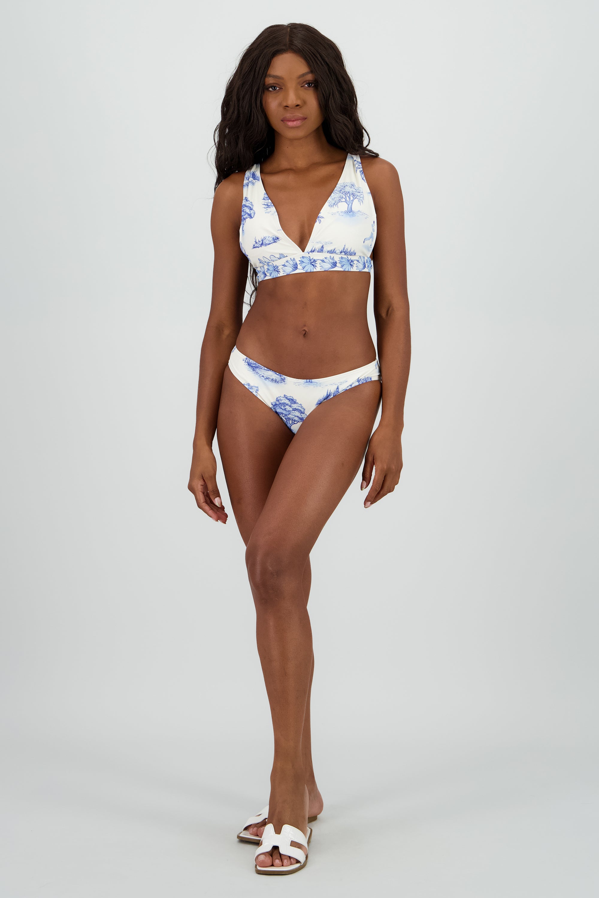 Bikini estampado playa AZUL COMBO