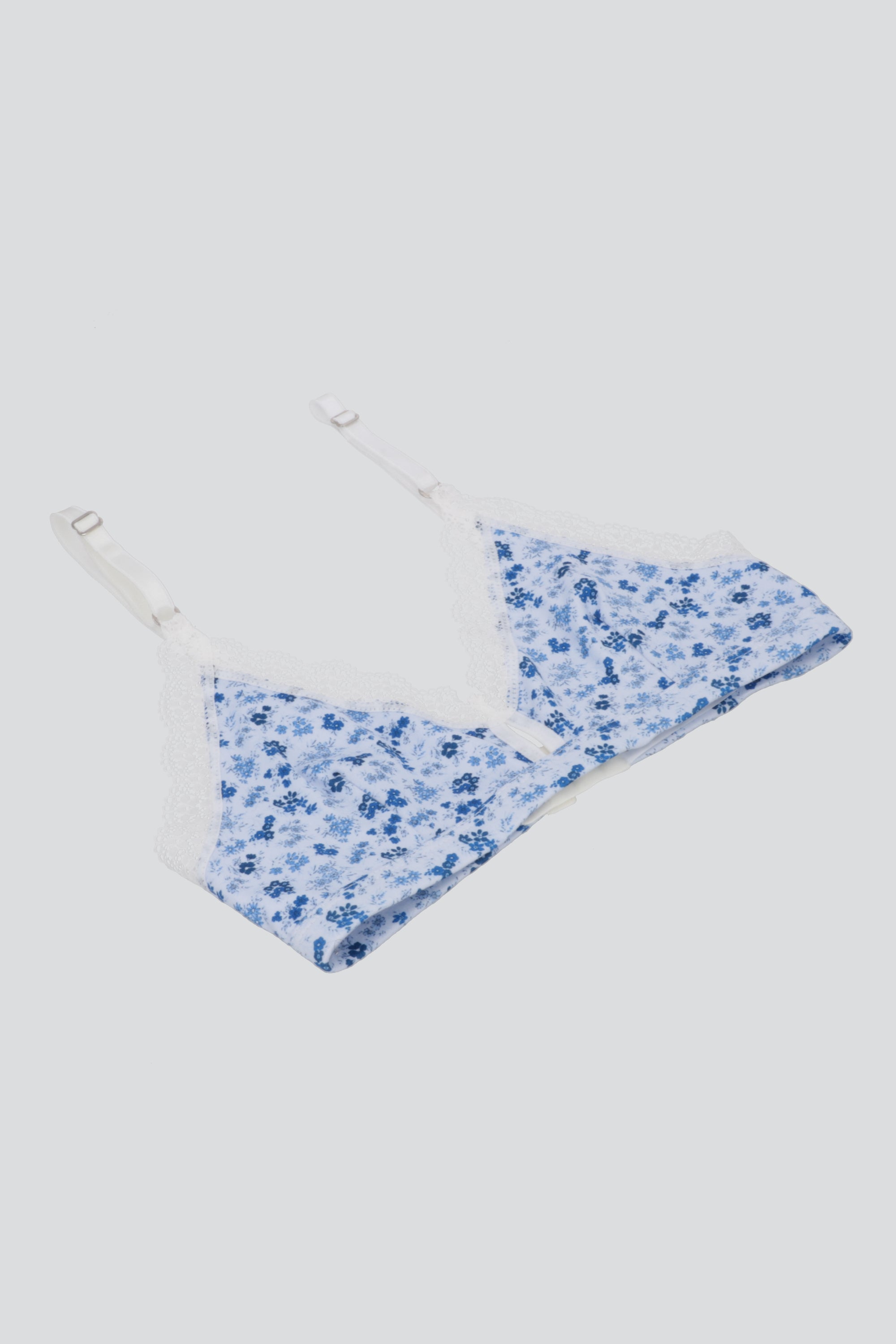 Bralette flores encaje AZUL