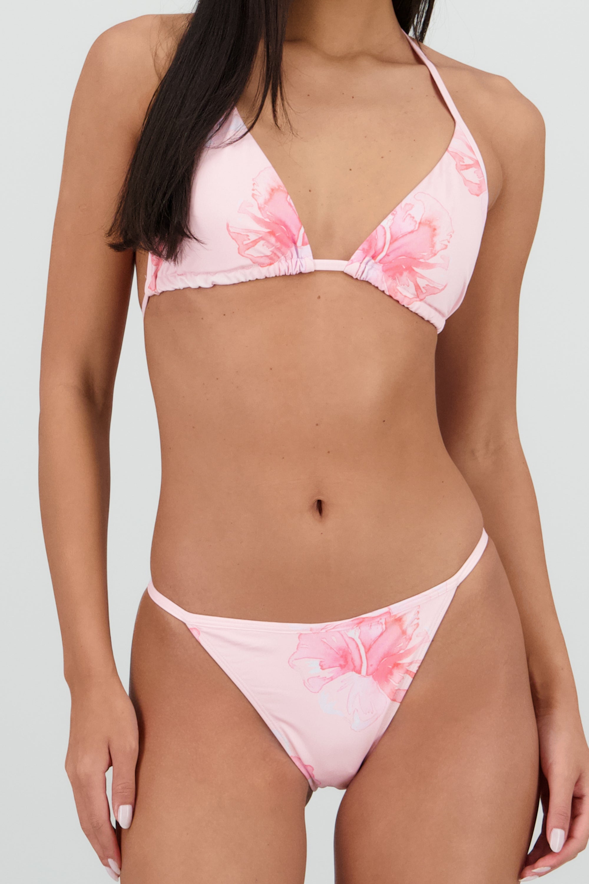 Bikini estampado flores nudos ROSA COMBO