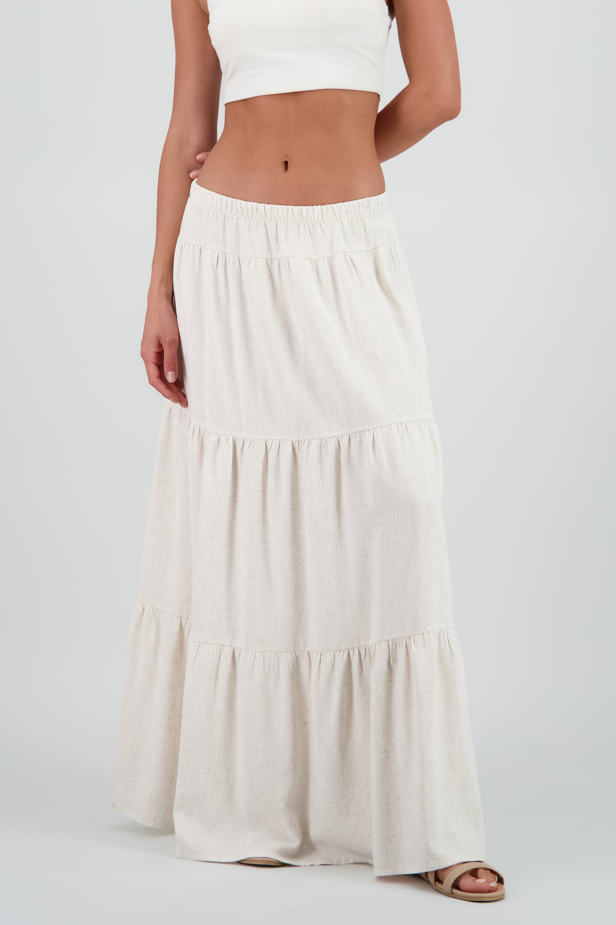 Falda maxi olanes BEIGE