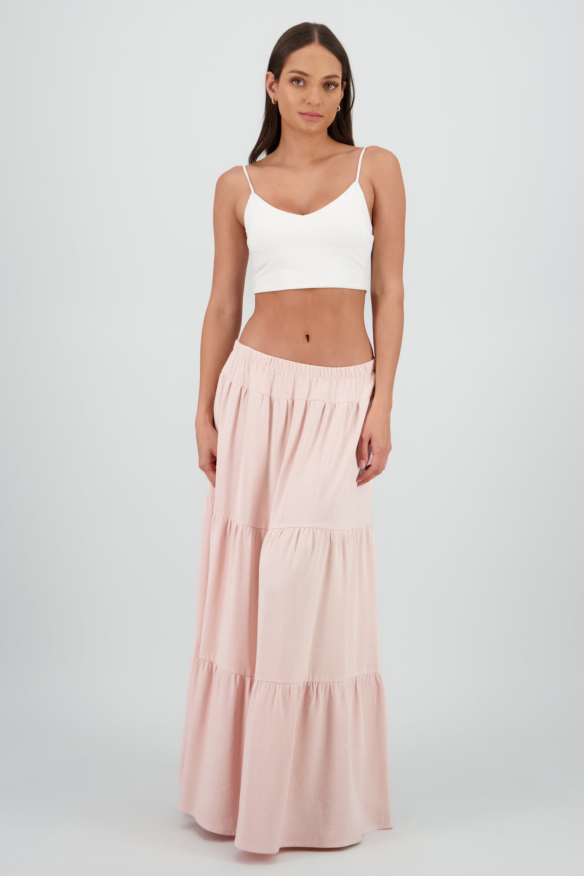 Falda maxi olanes PALO DE ROSA
