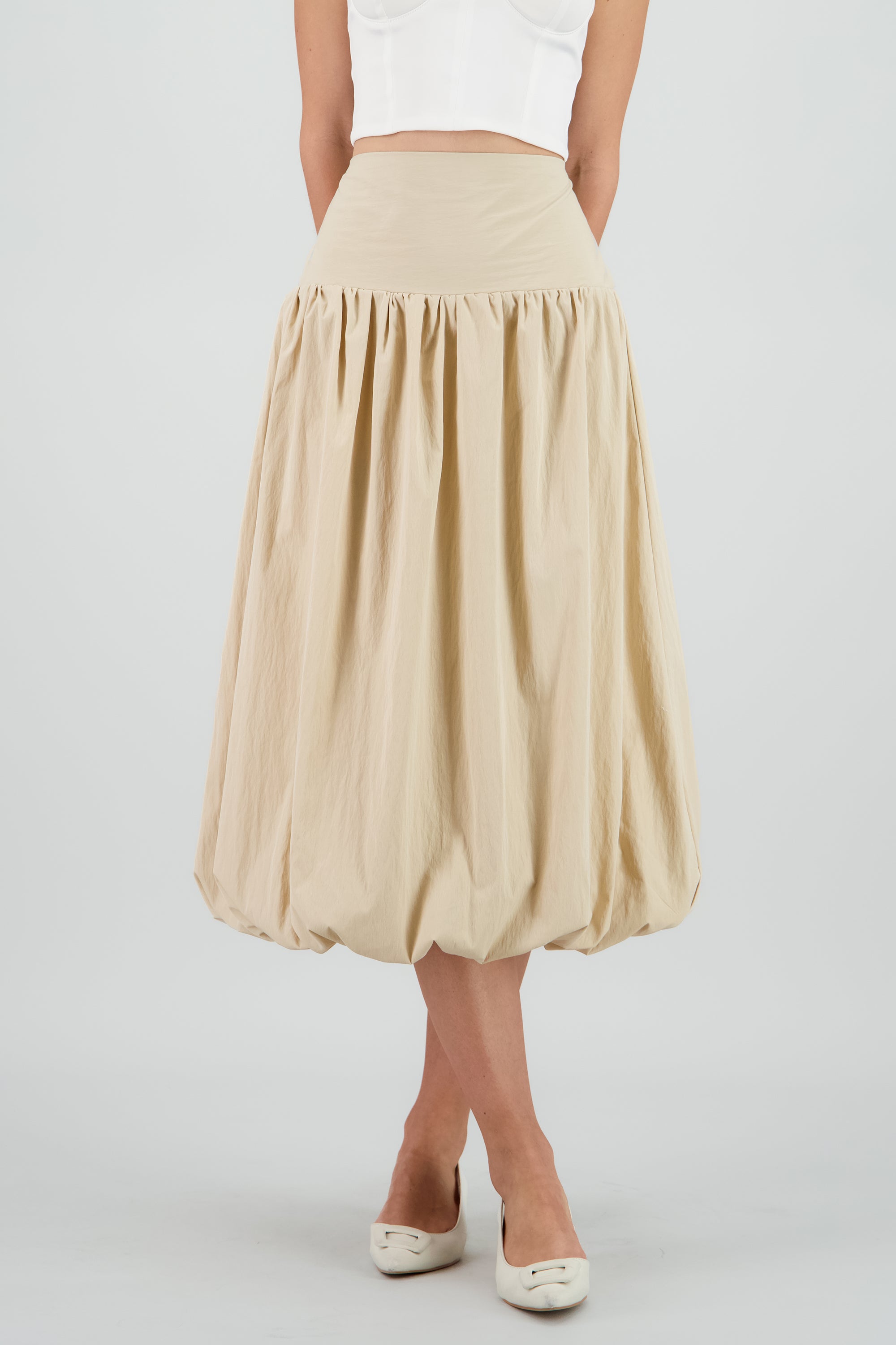 Falda maxi globo BEIGE
