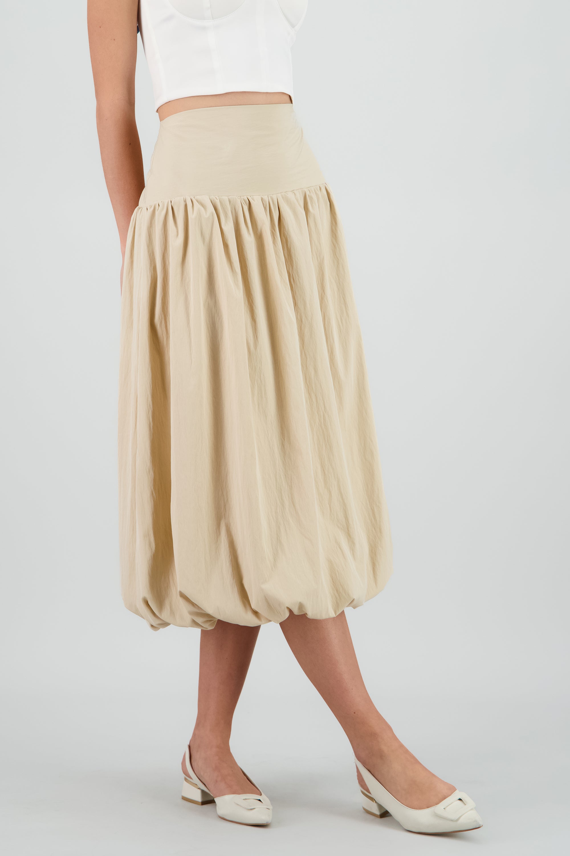 Falda maxi globo BEIGE