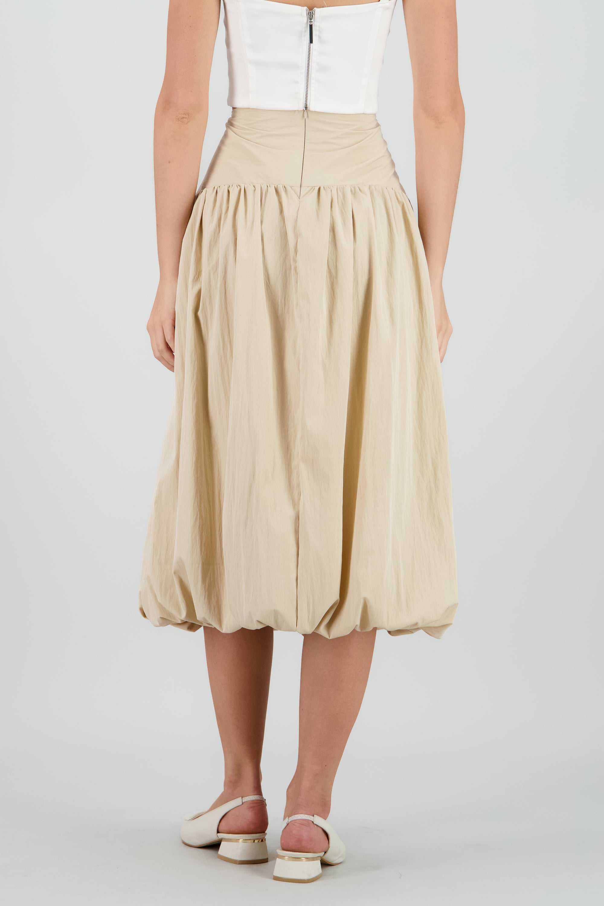 Falda maxi globo BEIGE