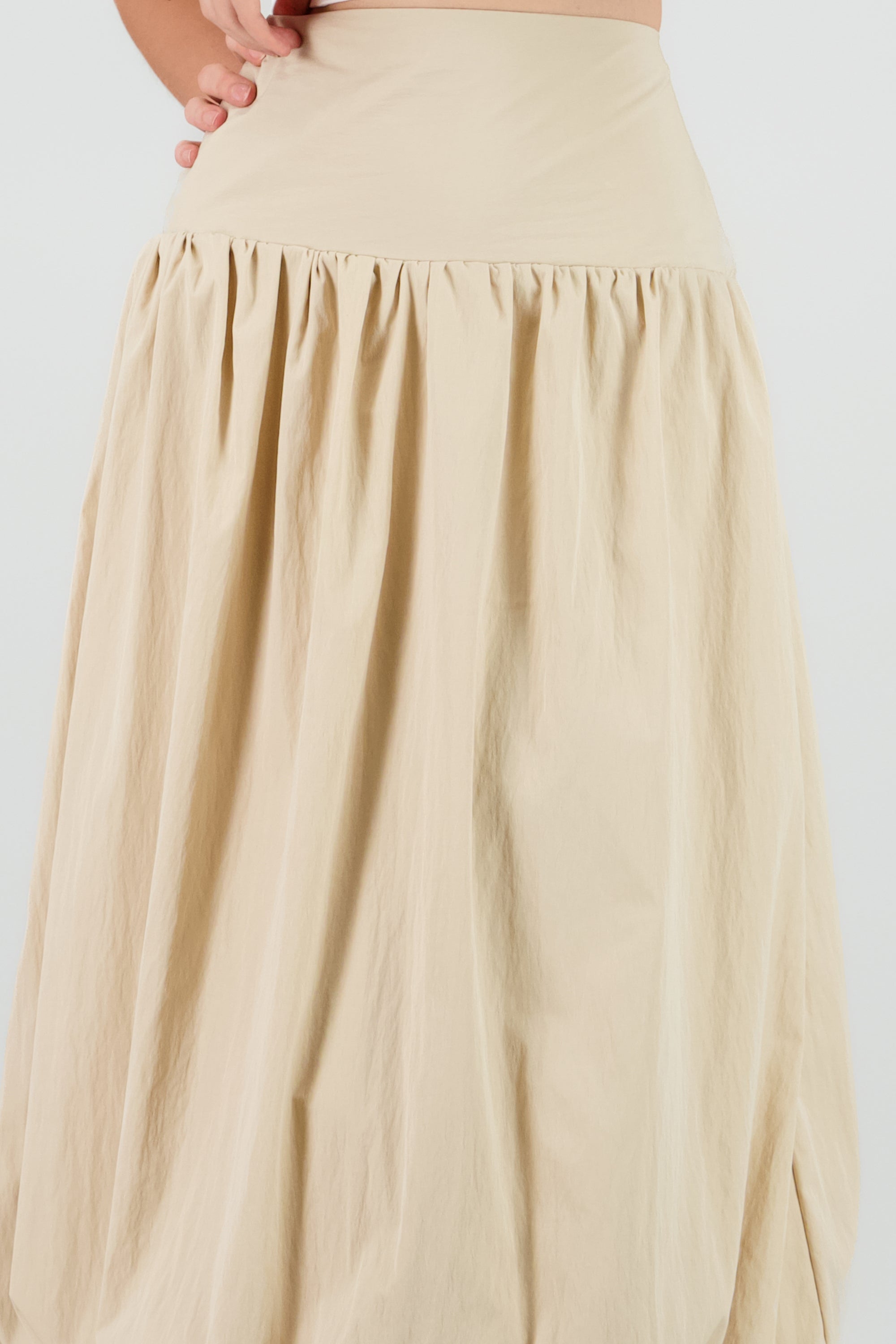 Falda maxi globo BEIGE