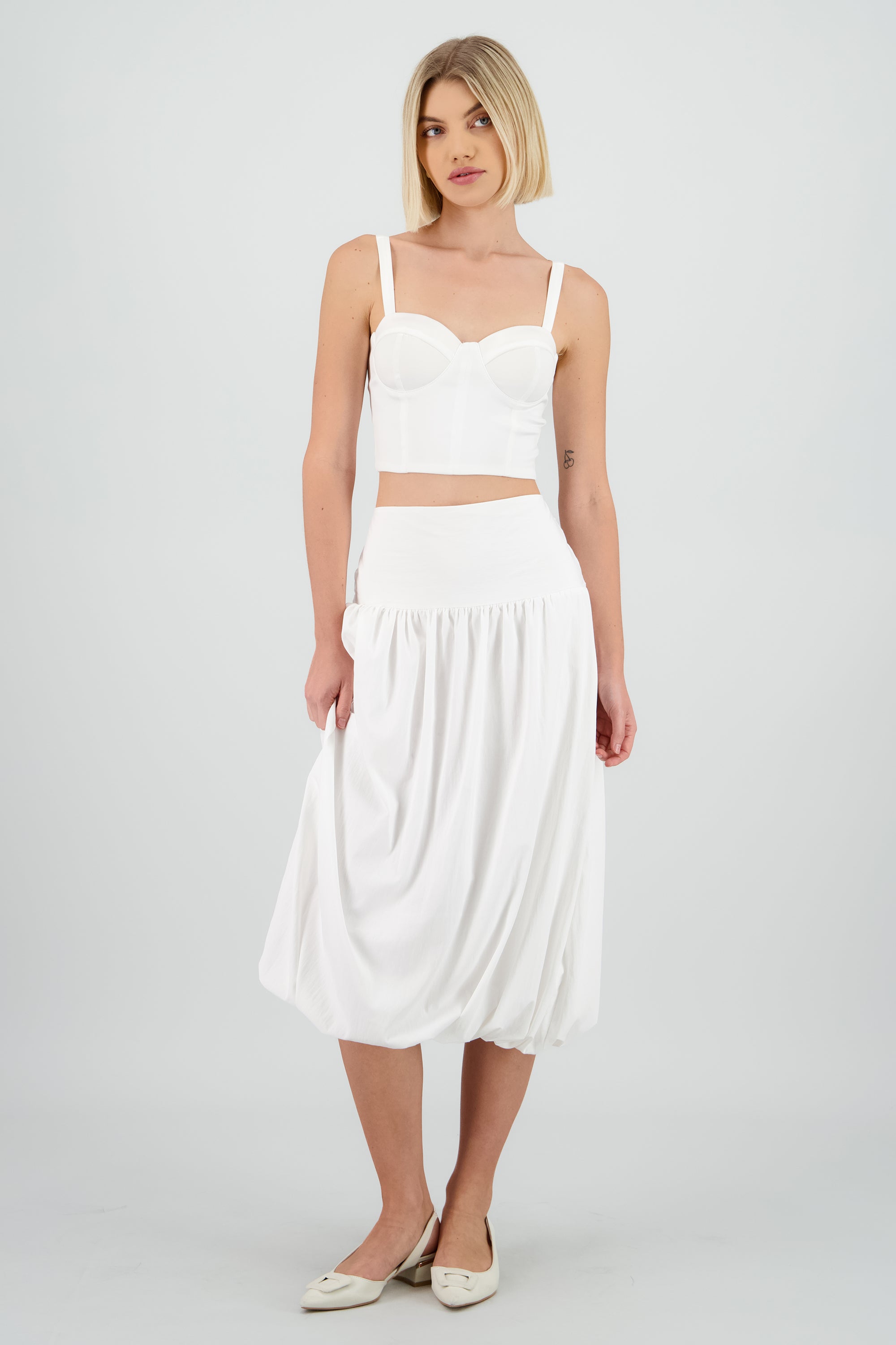 Falda maxi globo BLANCO