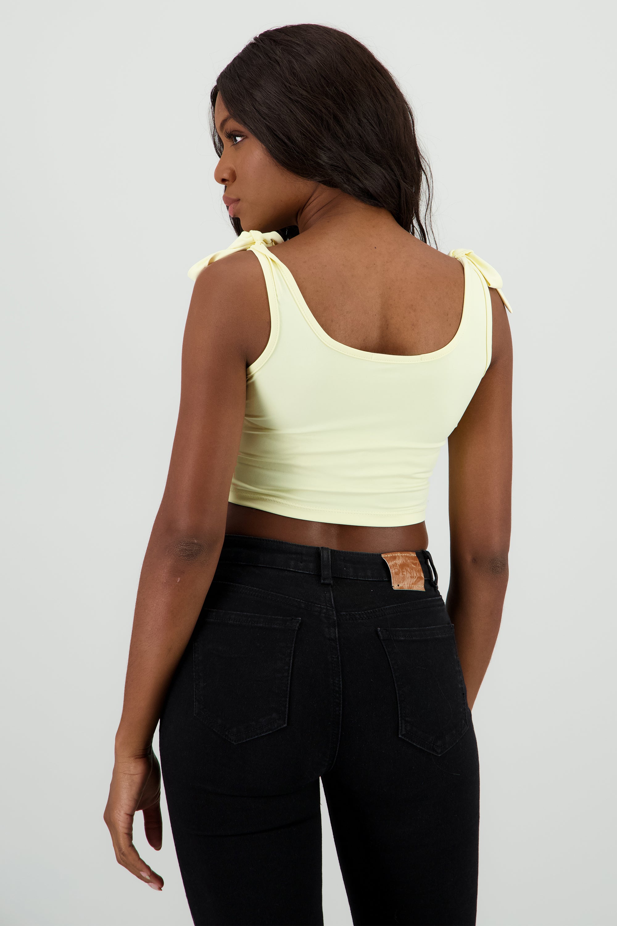 Top tirantes lazo liso AMARILLO PASTEL