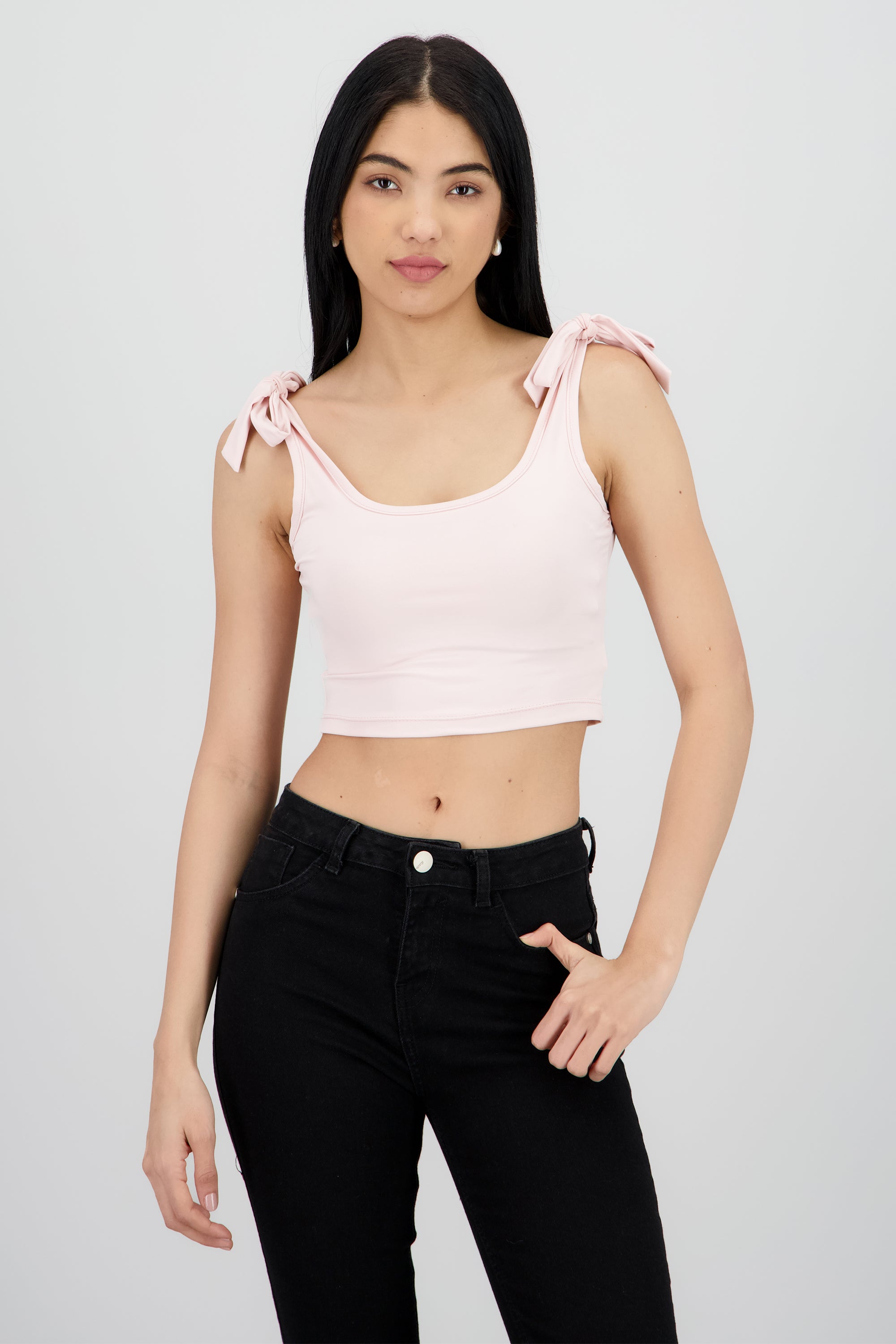 Top tirantes lazo liso ROSA PASTEL