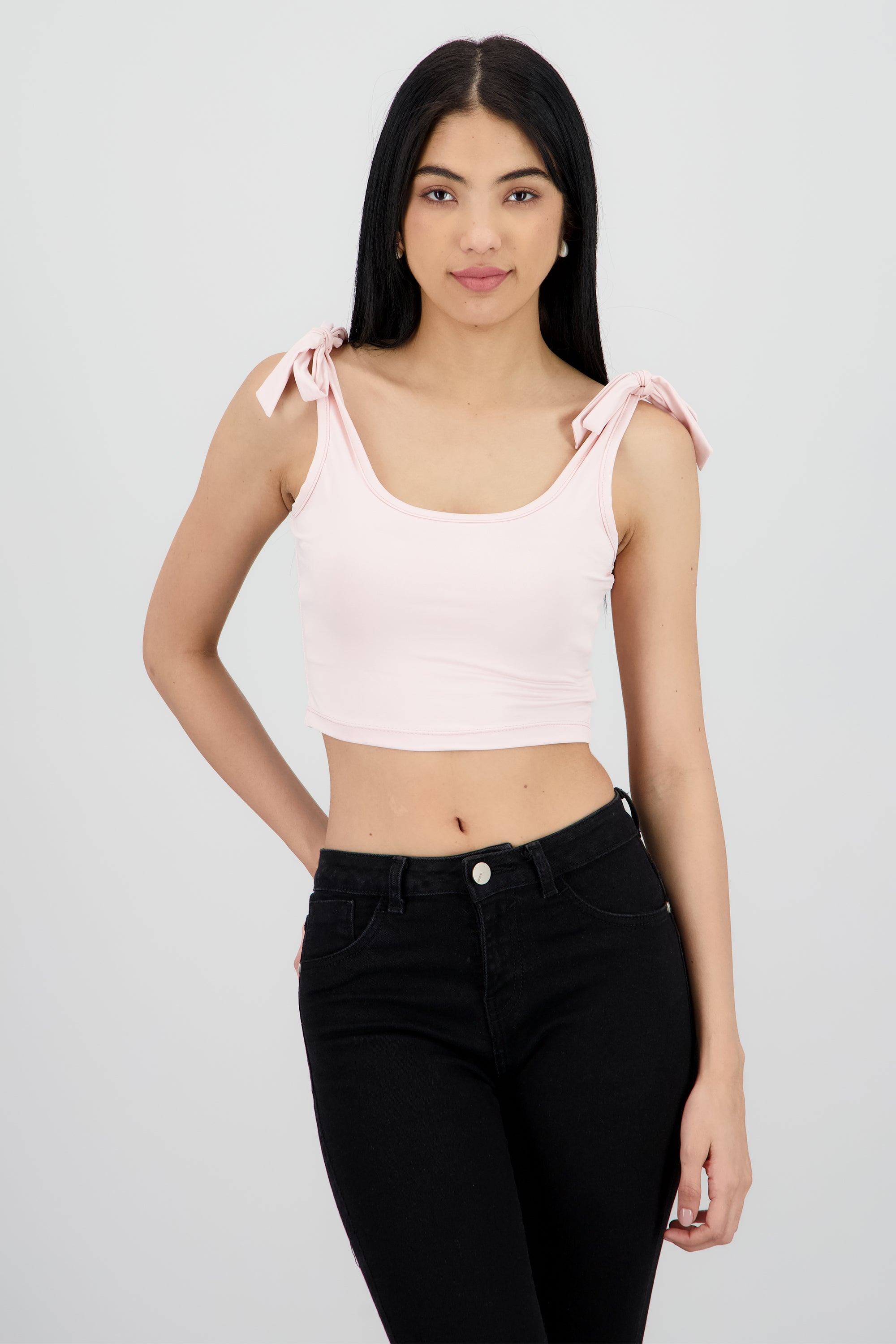 Top tirantes lazo liso ROSA PASTEL