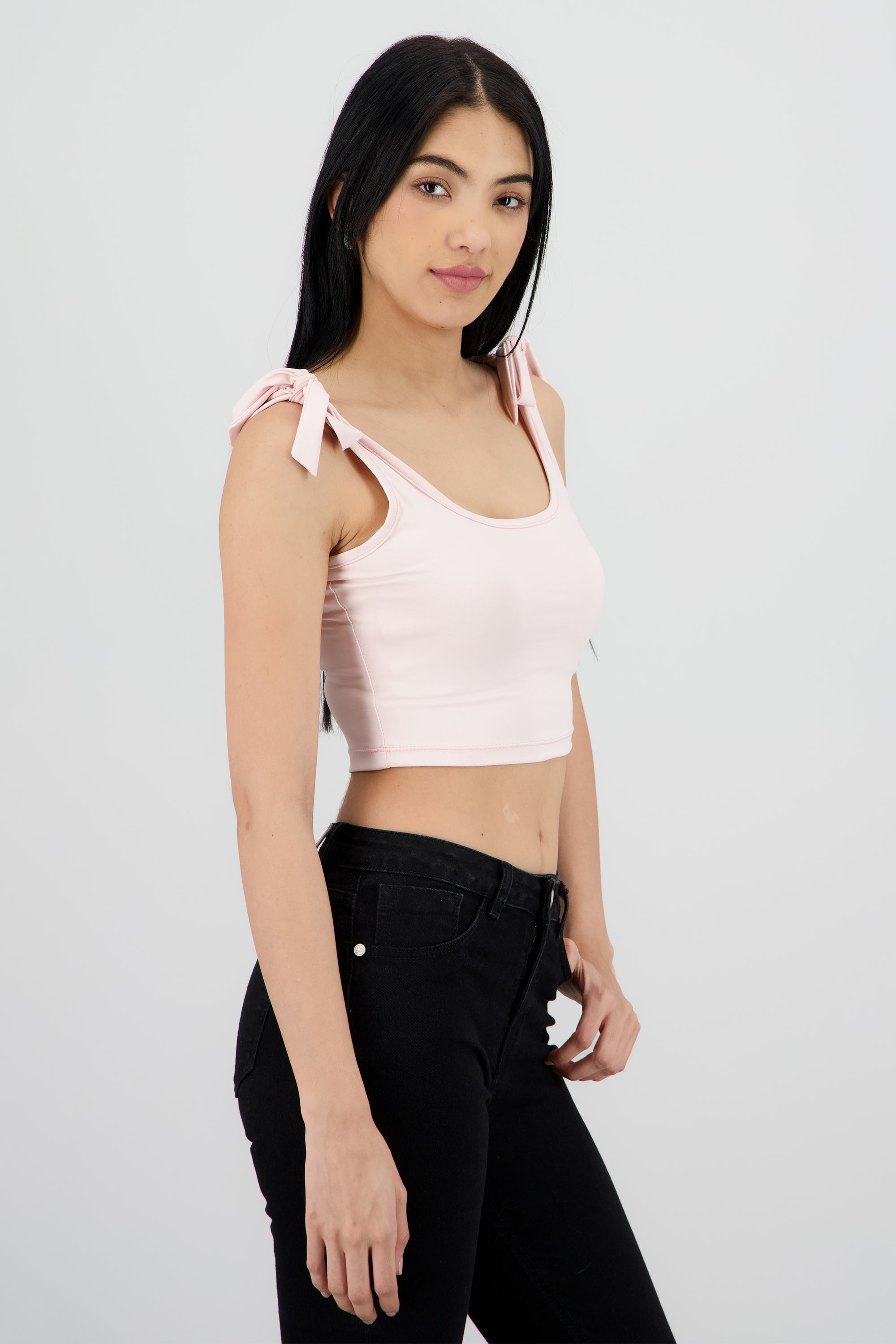 Top tirantes lazo liso ROSA PASTEL