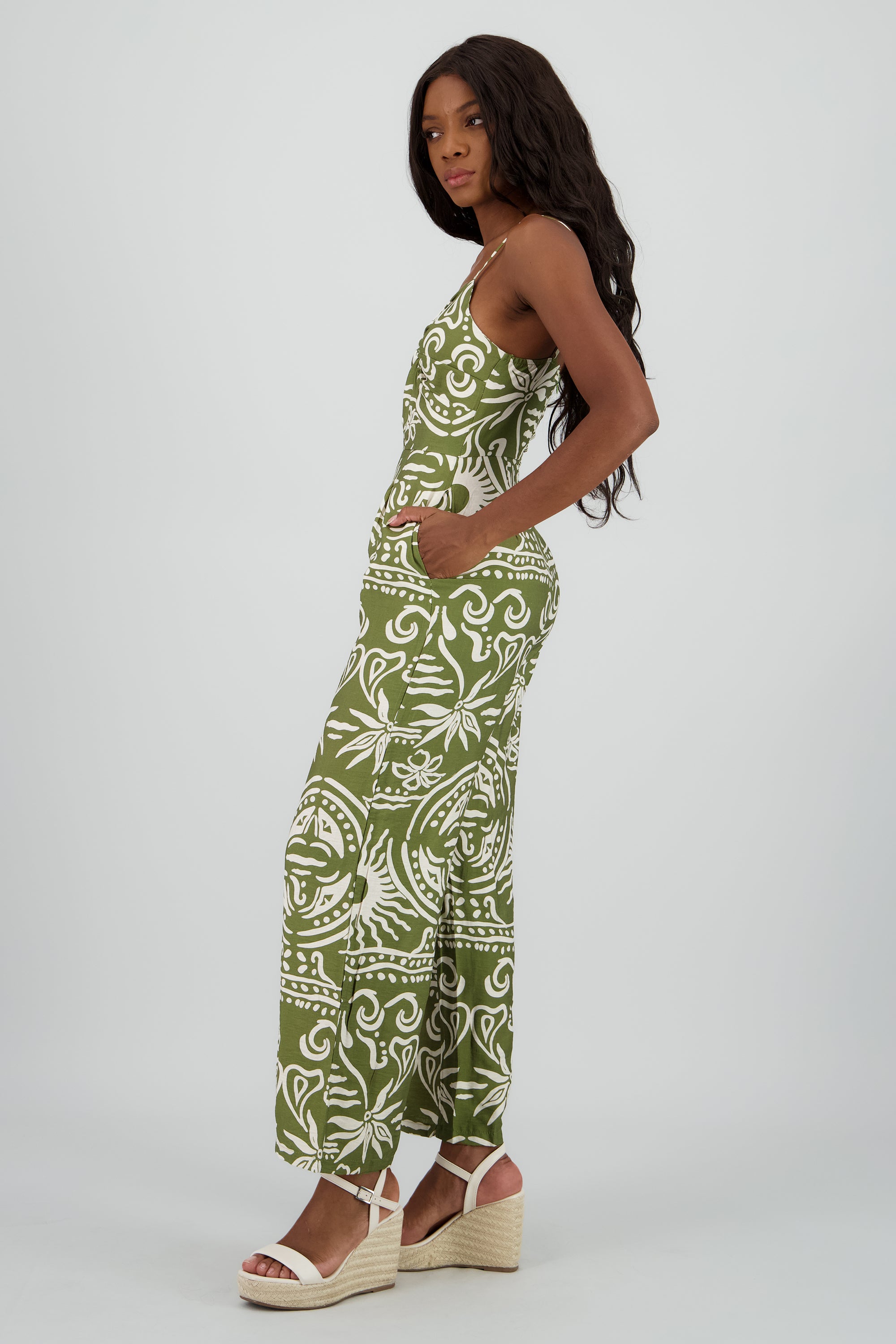 Jumpsuit ligero estampado OLIVO COMBO