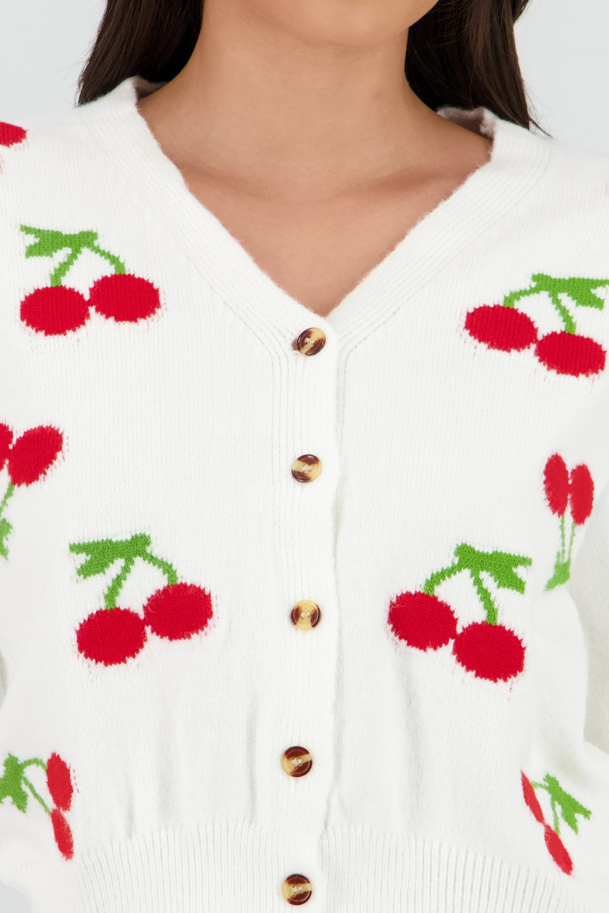 Cardigan Botones Detalle Cerezas BLANCO COMBO