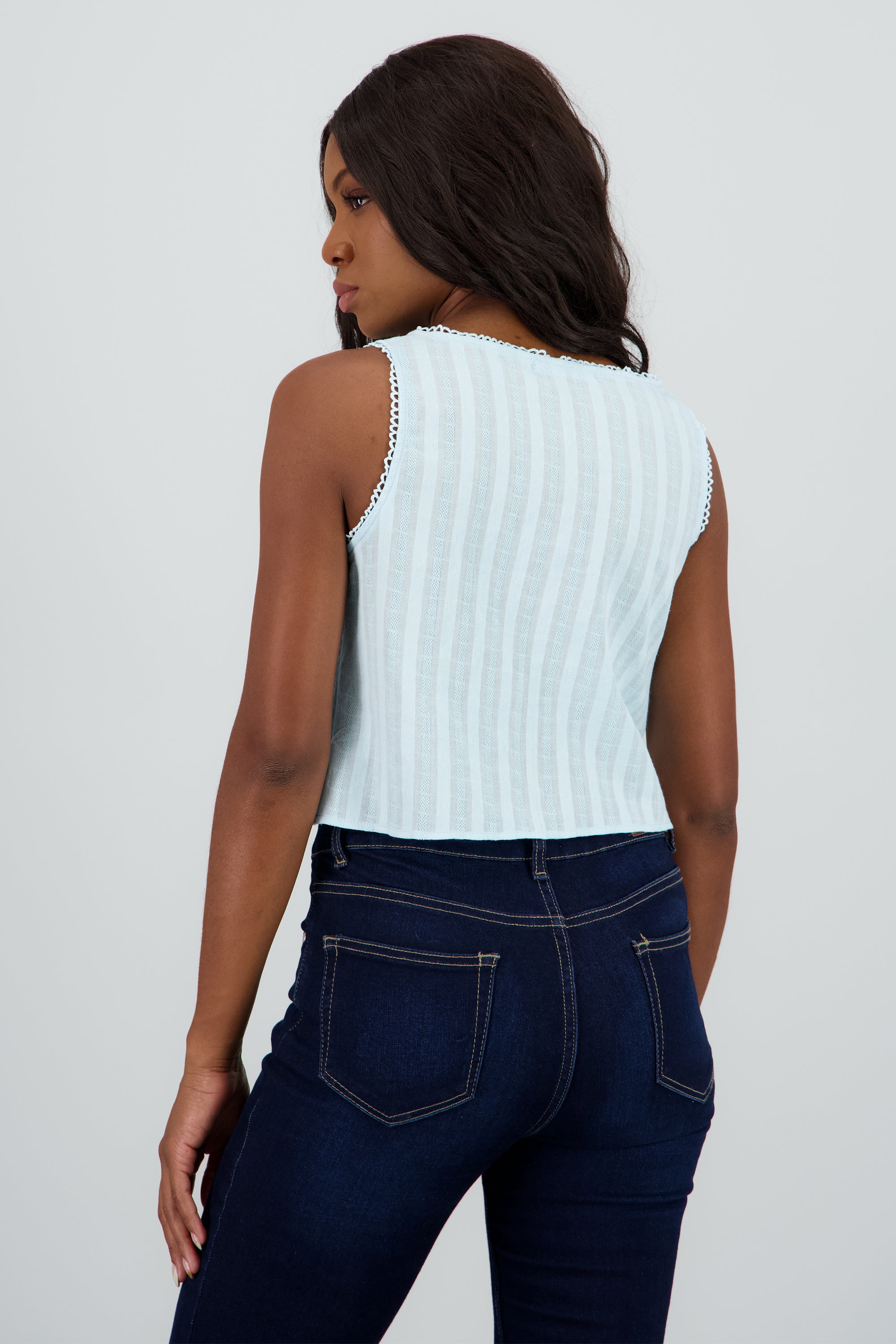 Blusa detalle moños al centro AZUL