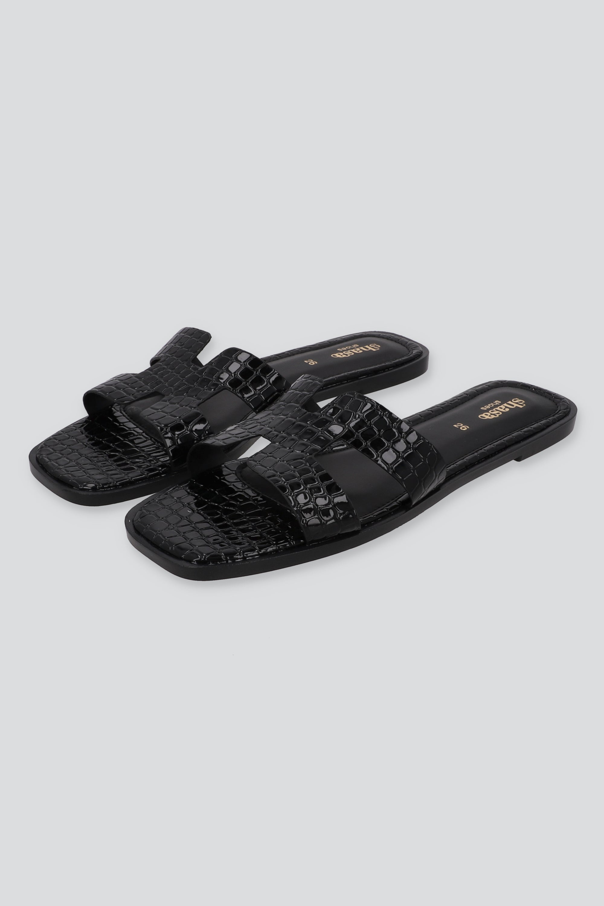 Sandalia greca reptil NEGRO