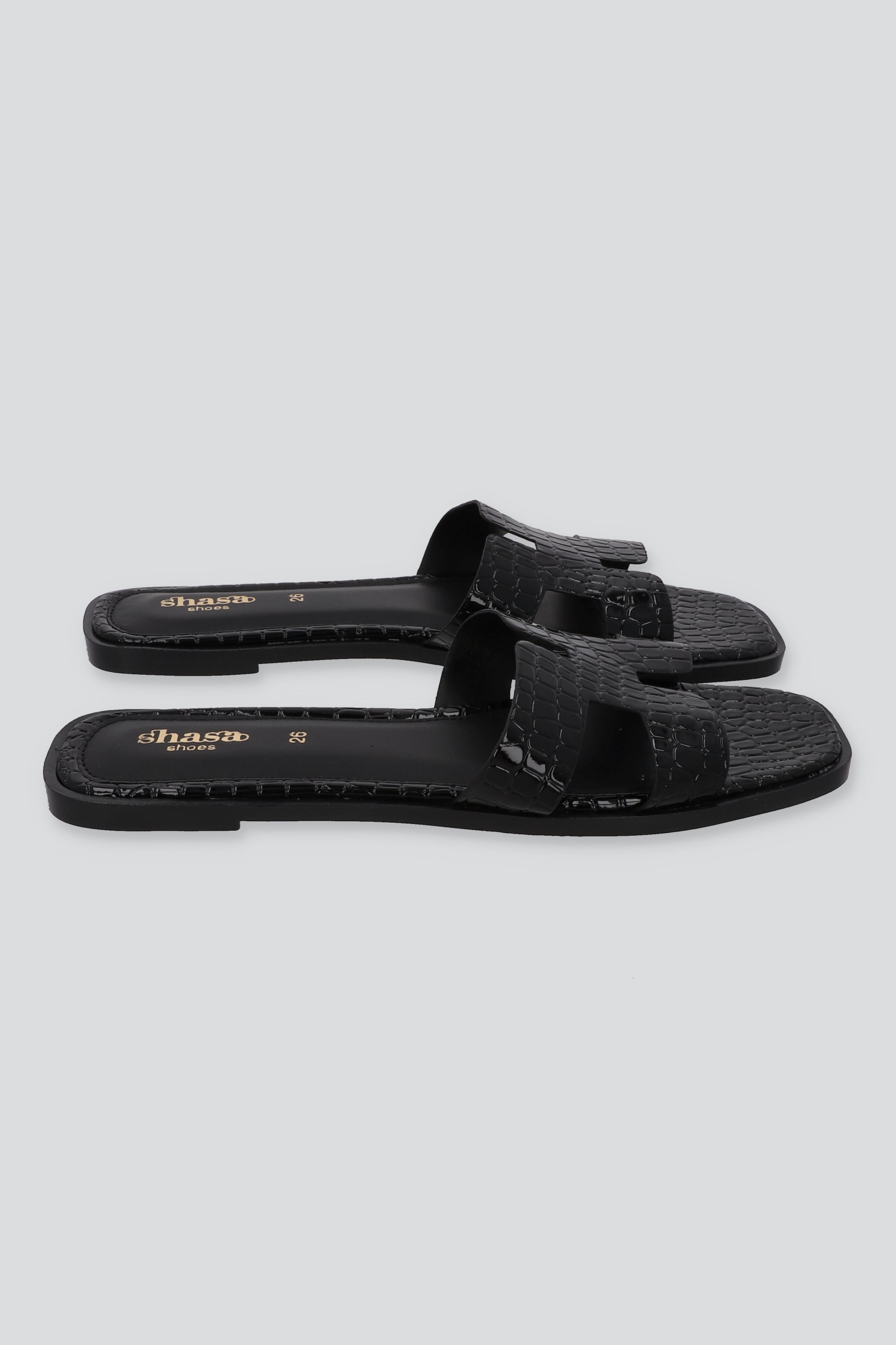 Sandalia greca reptil NEGRO