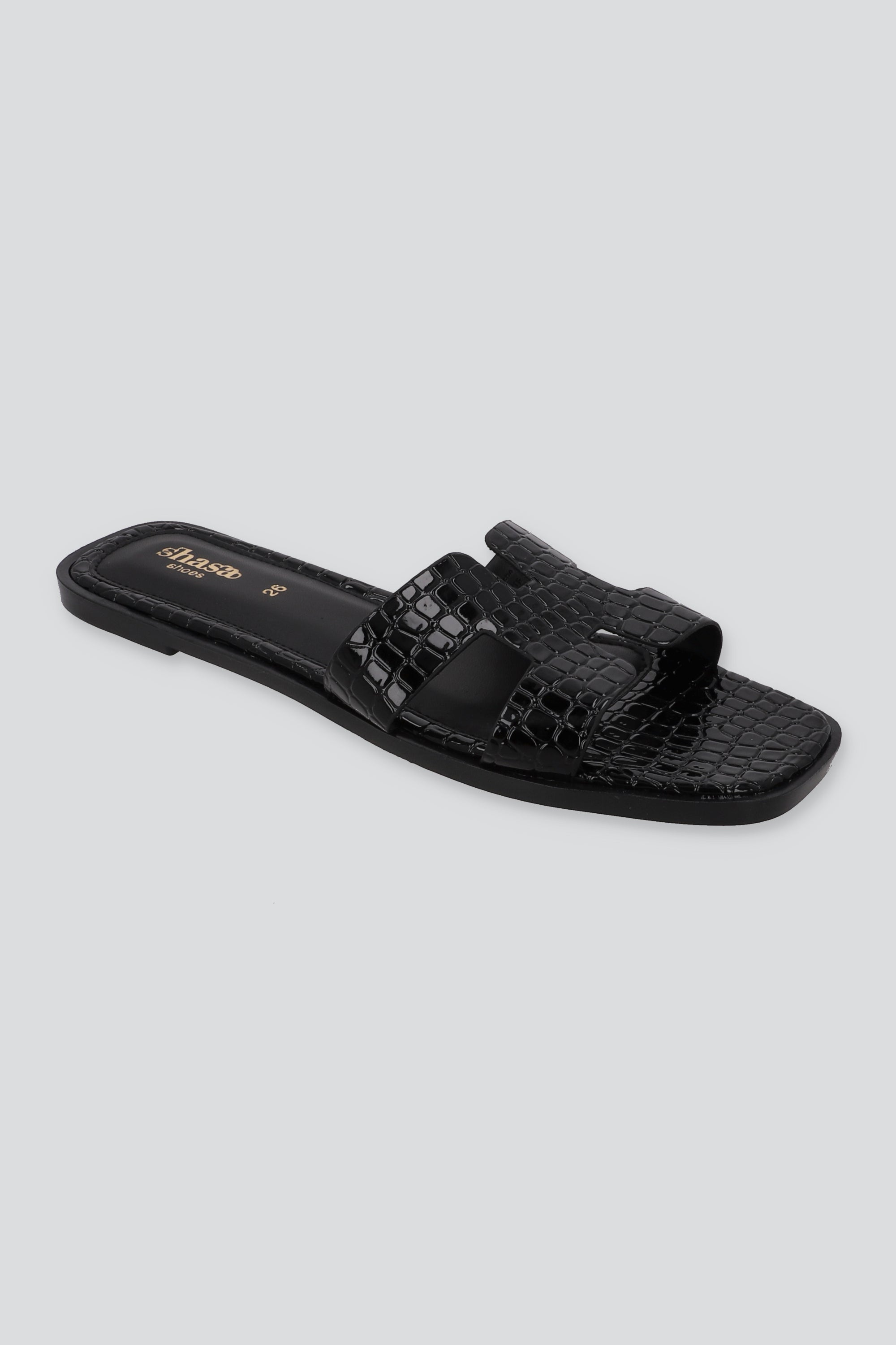 Sandalia greca reptil NEGRO